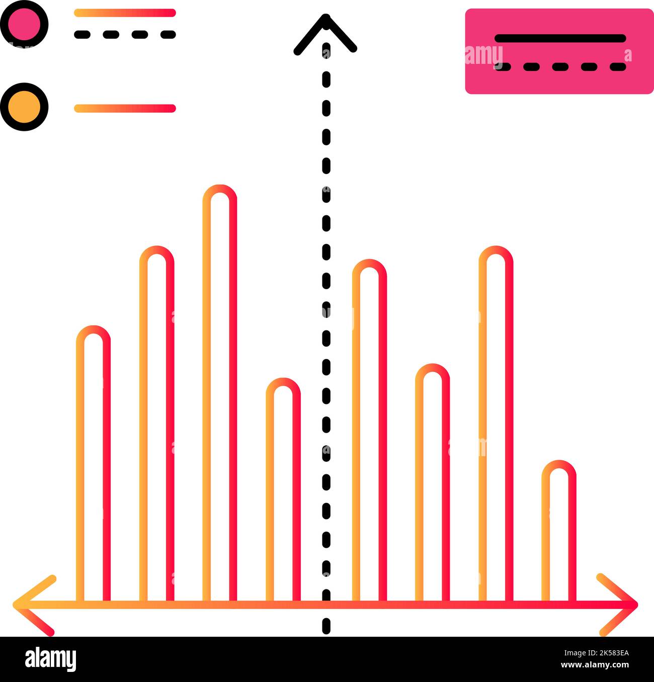 Graph chart bar outline icon diagram line vector Stock Vector Image ...