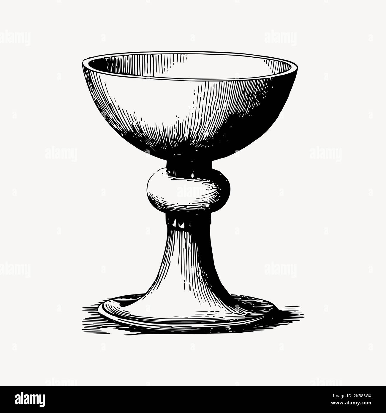 Goblet drawing, vintage object illustration vector Stock Vector Image