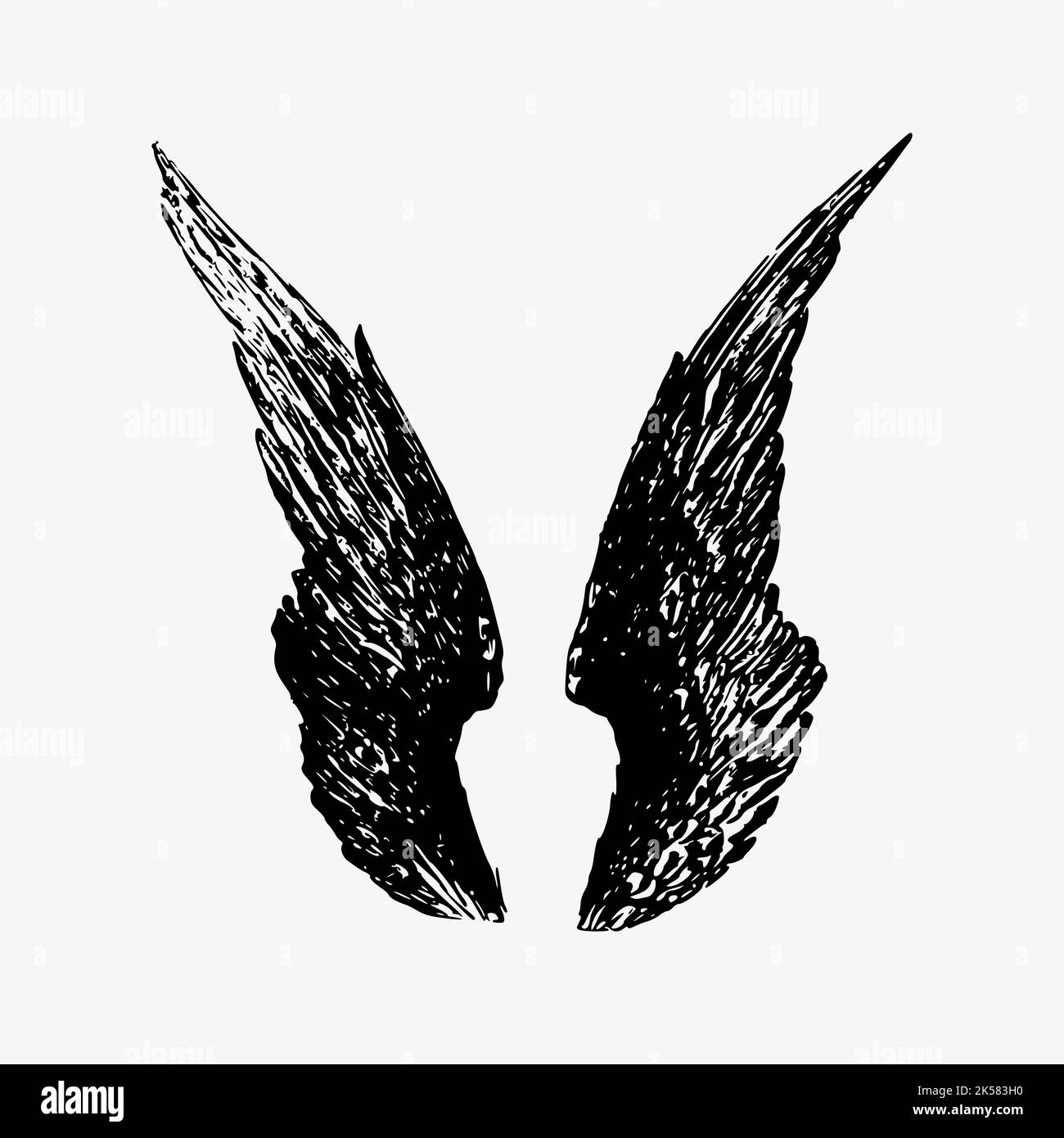 Angel wings clipart, vintage illustration vector Stock Vector Image ...