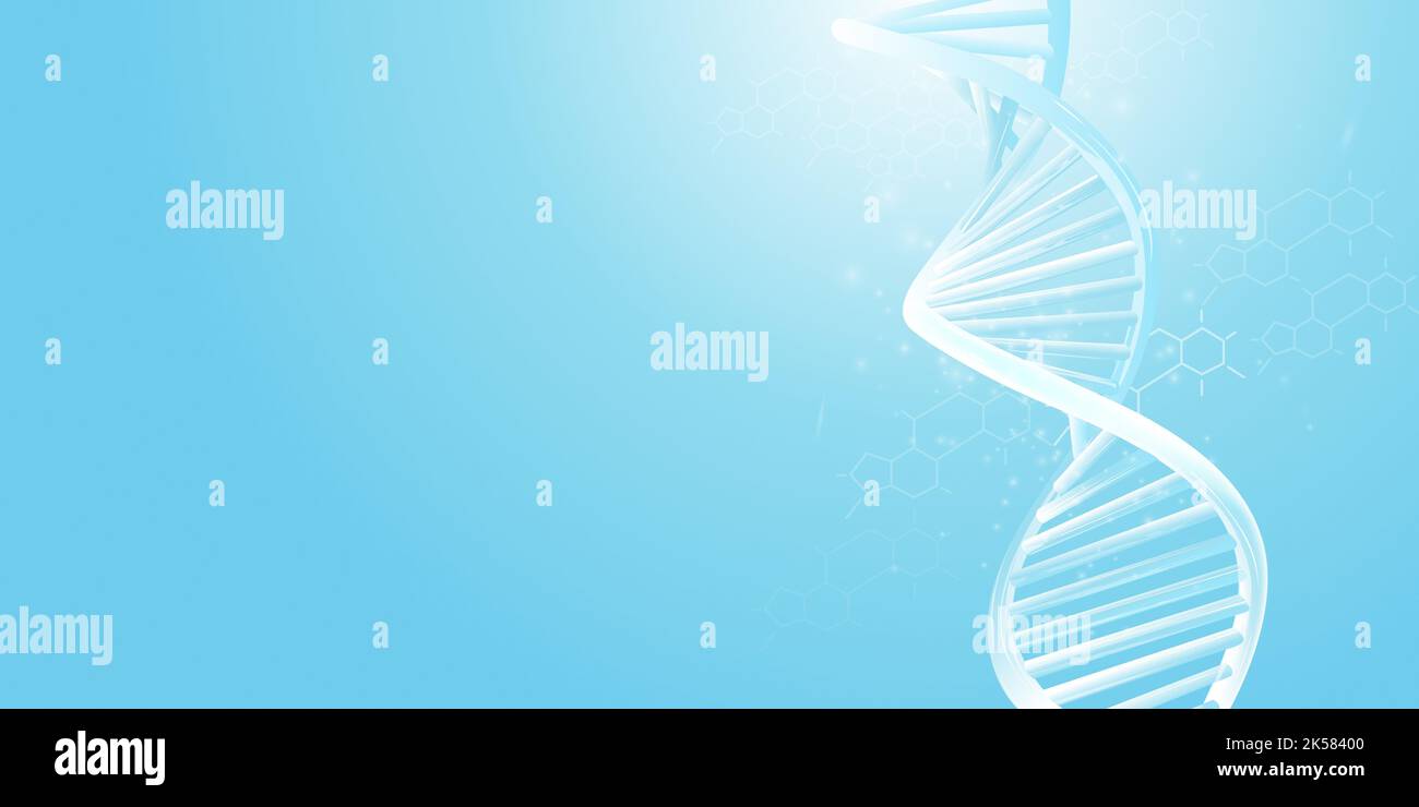 DNA double helix model on a light blue background Stock Photo - Alamy