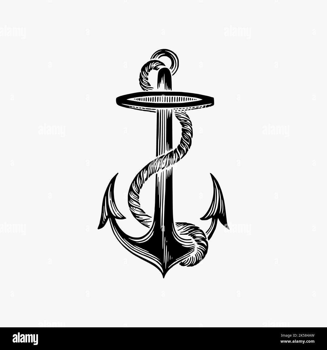 Navy anchor drawing clipart, vintage illustration vector Stock Vector Image  & Art - Alamy