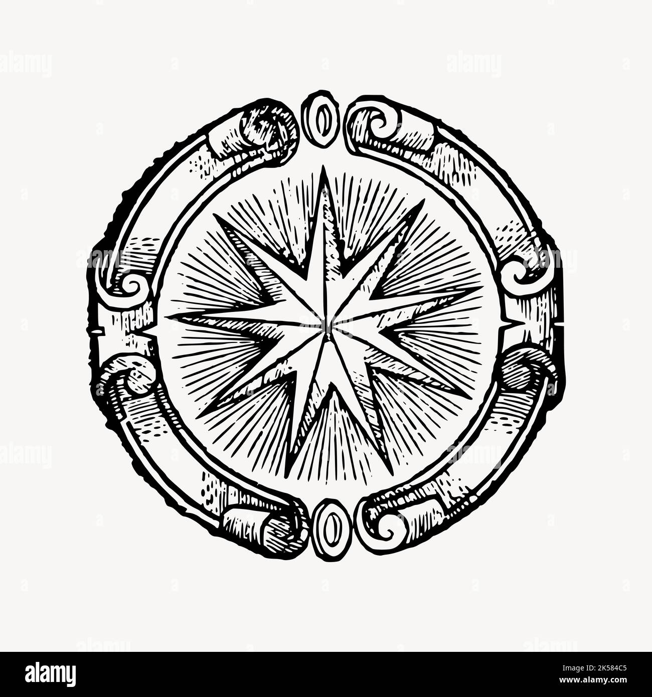 Star Code Drawing Star badge drawing clipart, celestial art illustration vector Stock ...