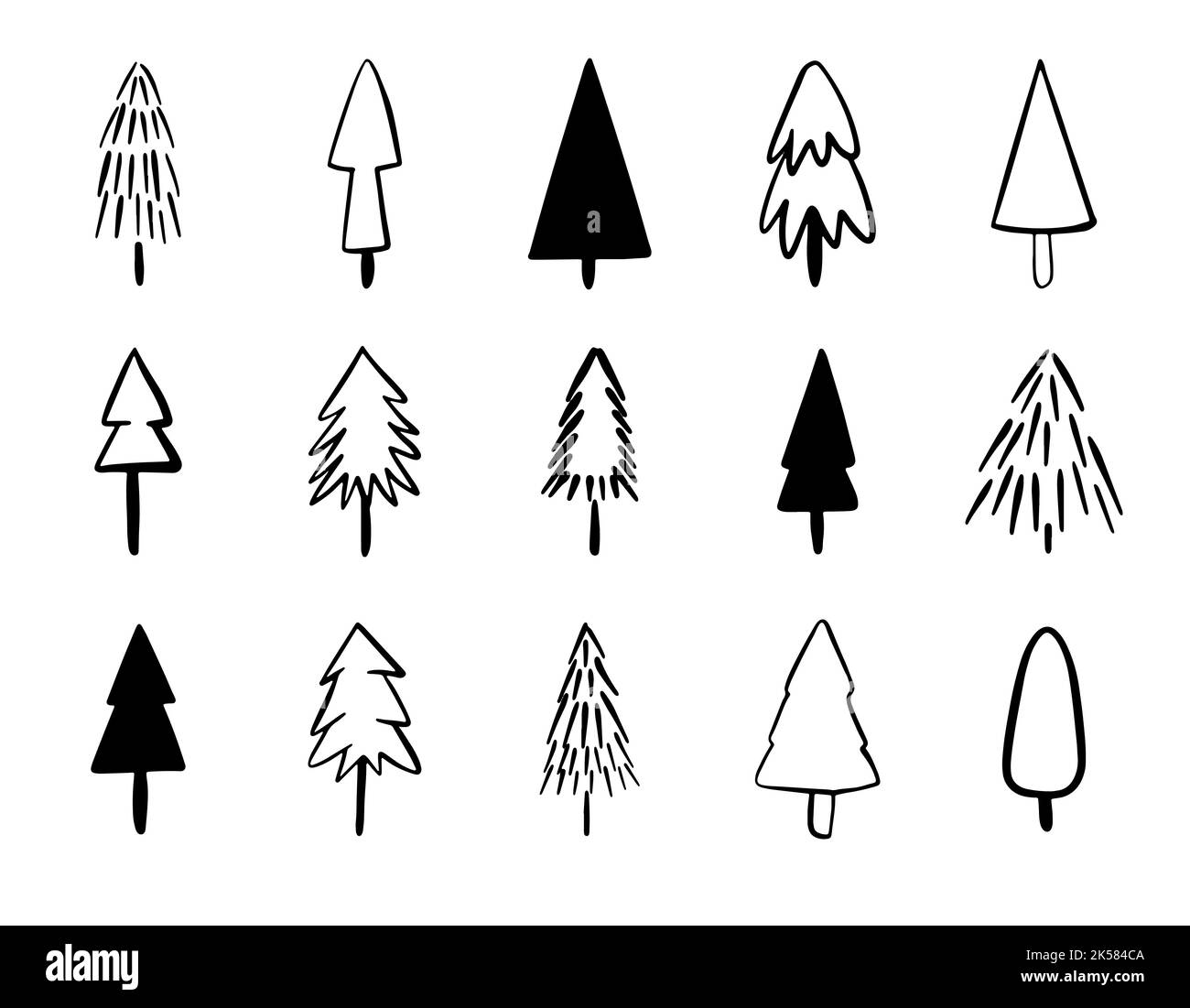 Vector set of christmas tree icons Stock Vector Image & Art - Alamy