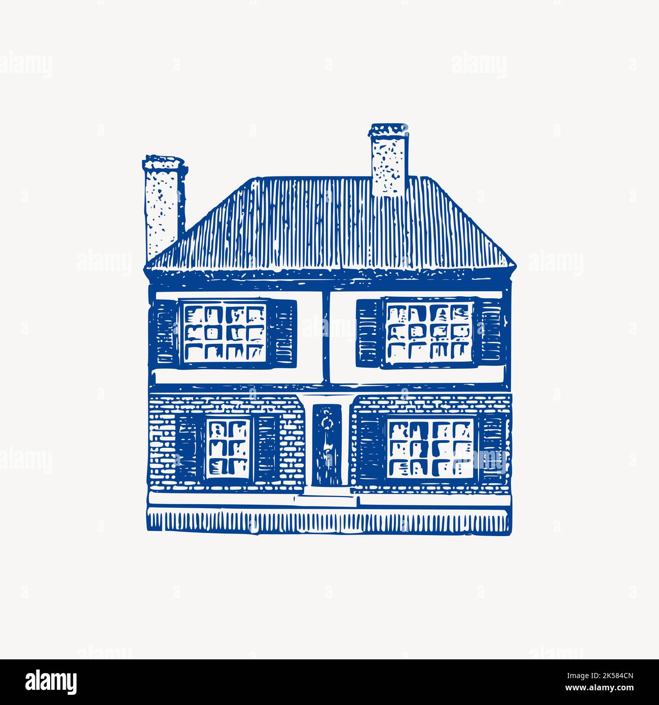 Factory building clipart, vintage architecture illustration vector
