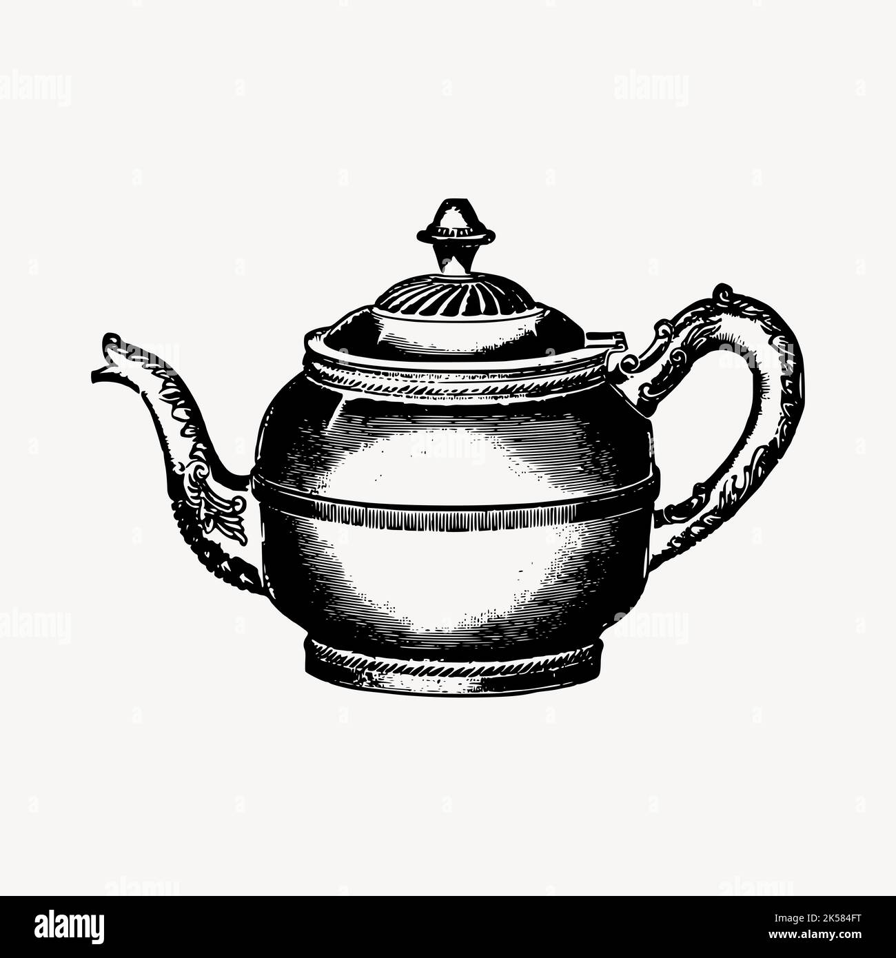 Teapot drawing clipart, vintage object illustration vector Stock Vector Image & Art Alamy