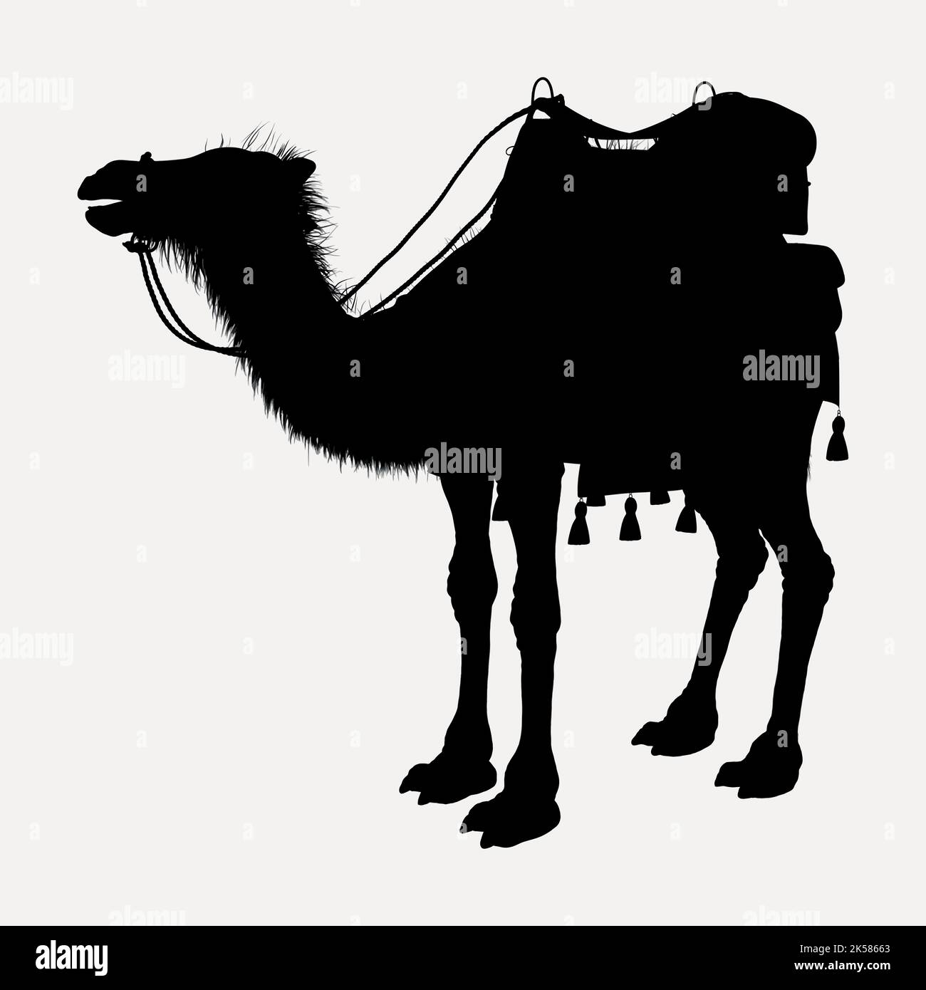 Camel silhouette clipart, animal illustration in black vector Stock ...