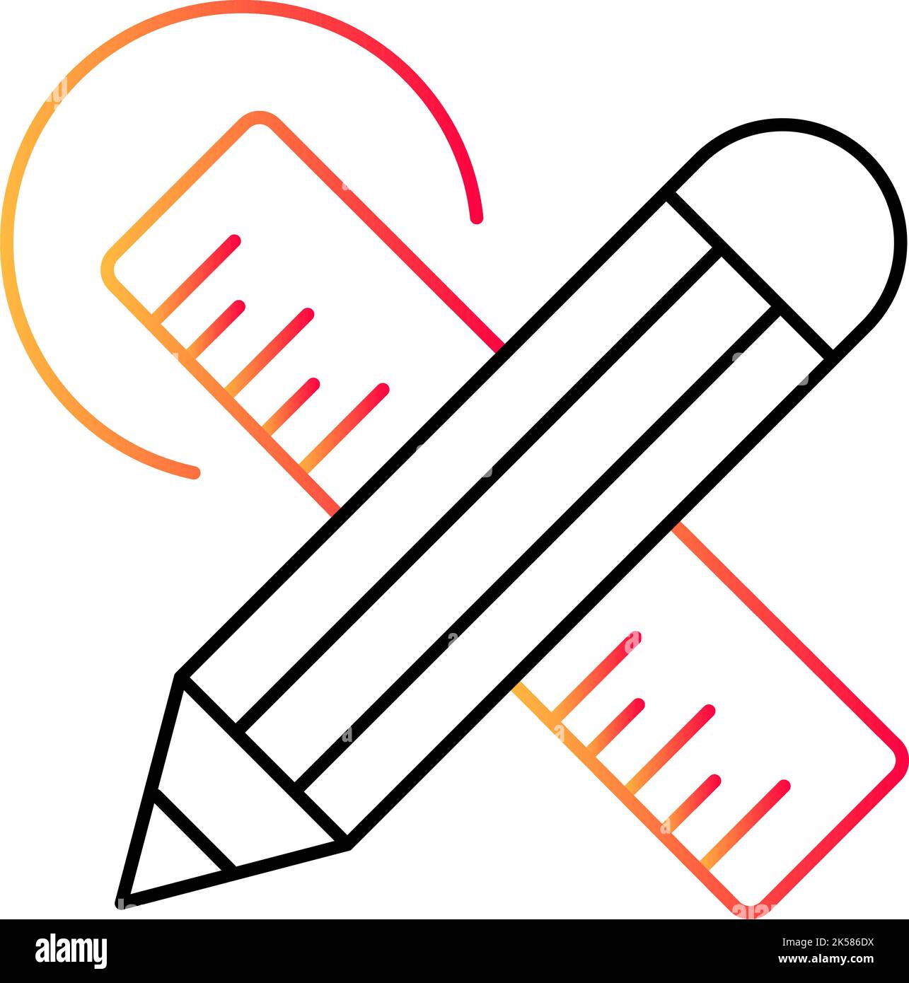 Pencil ruler icon logo hi-res stock photography and images - Alamy