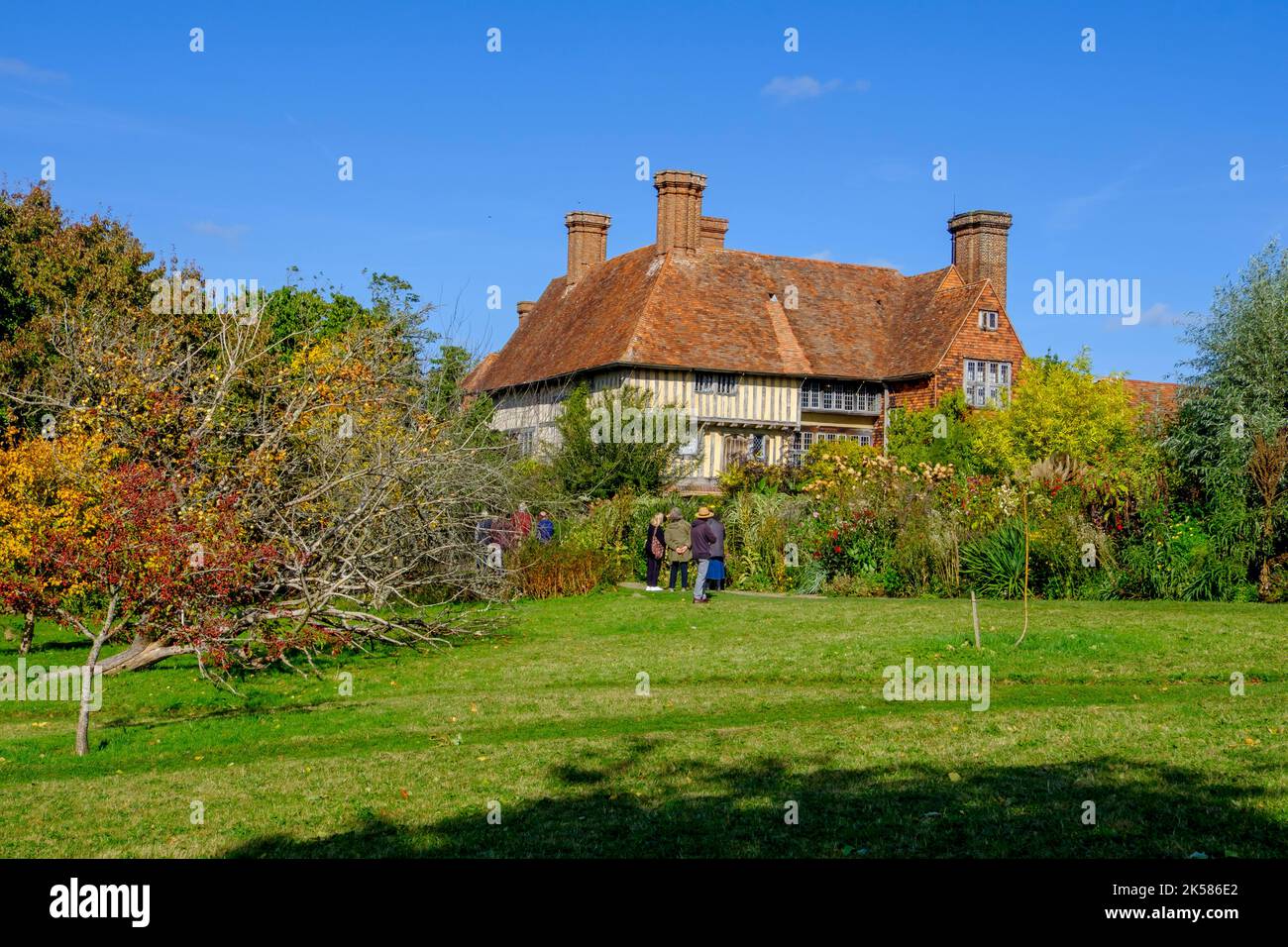 Autumn colour Great Dixter house and garden, East Sussex, UK Stock Photo