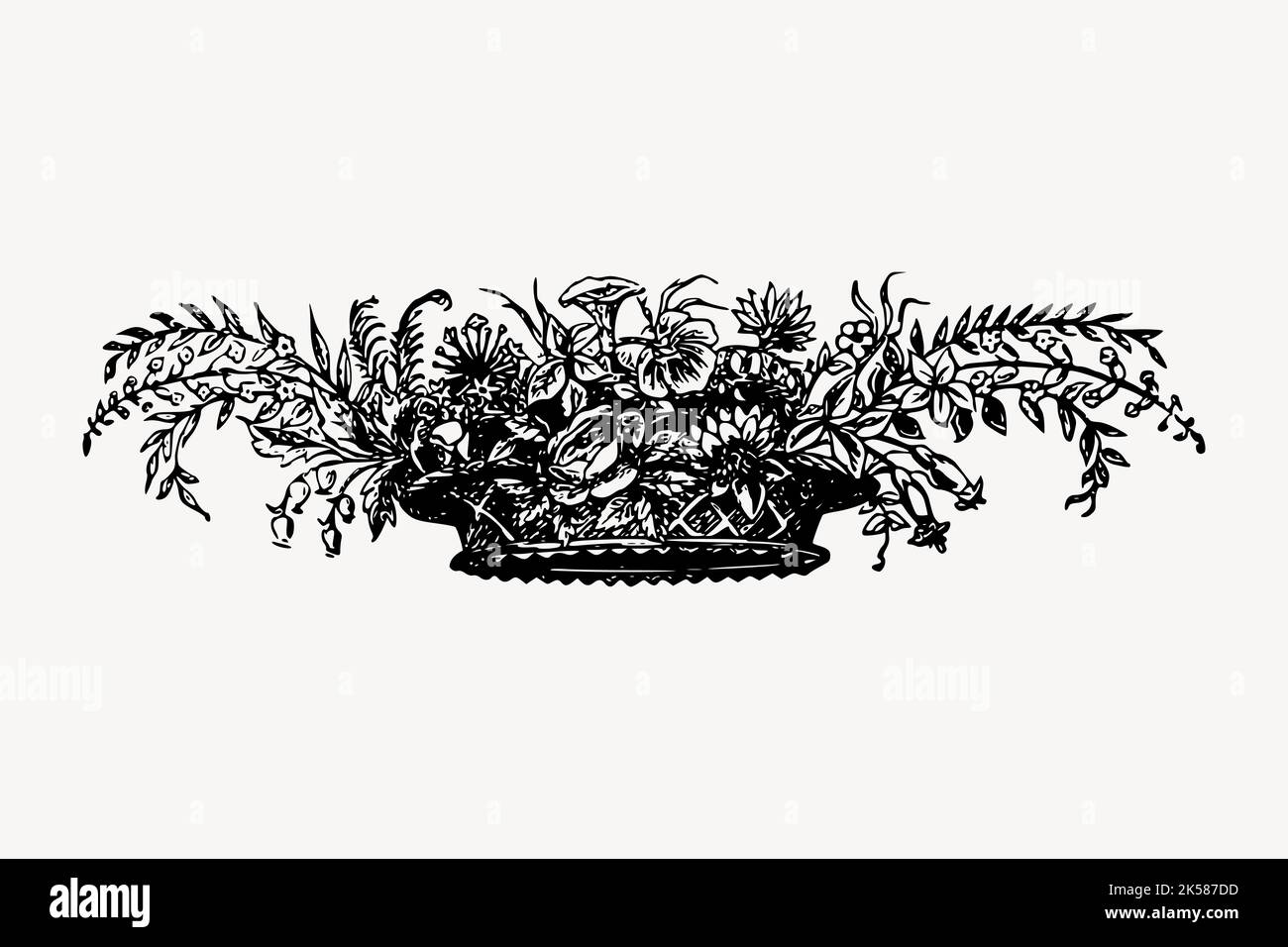 Flower bouquet clipart, vintage illustration vector Stock Vector Image