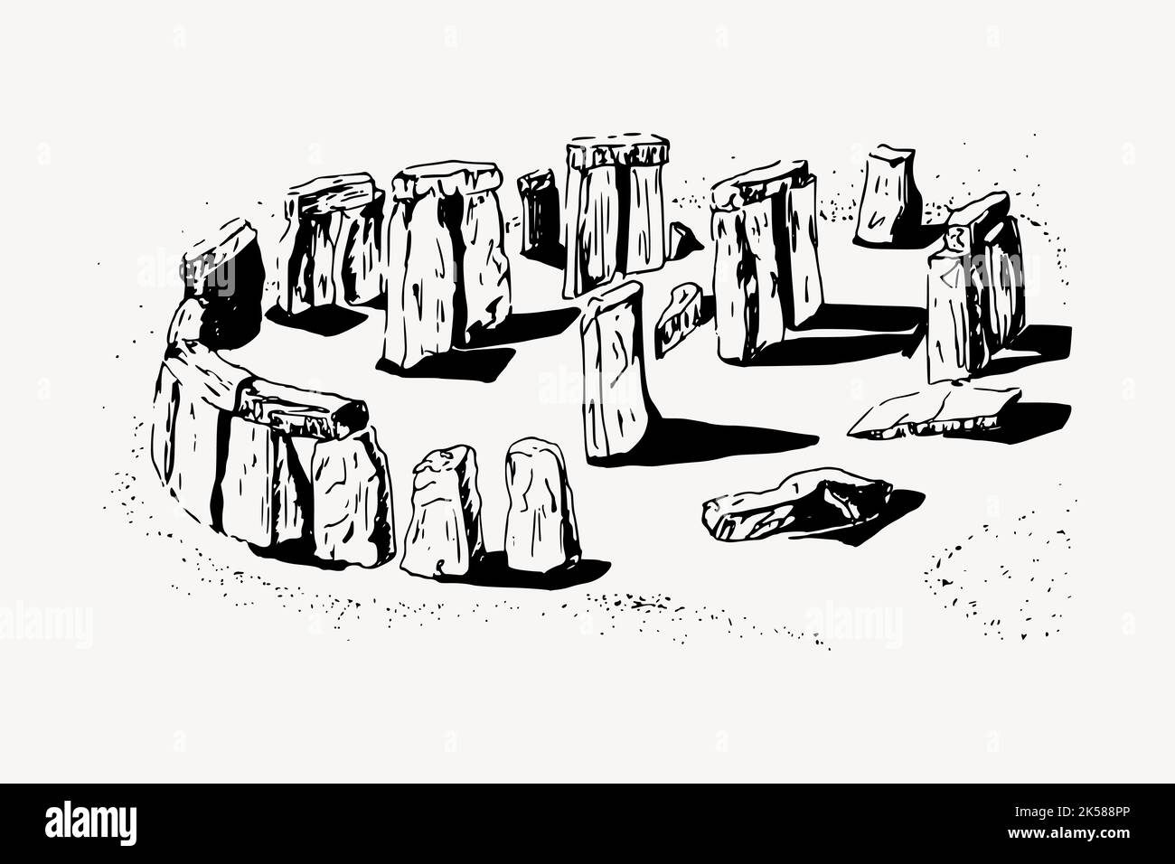 Stonehenge landmark clipart, vintage illustration vector Stock Vector ...