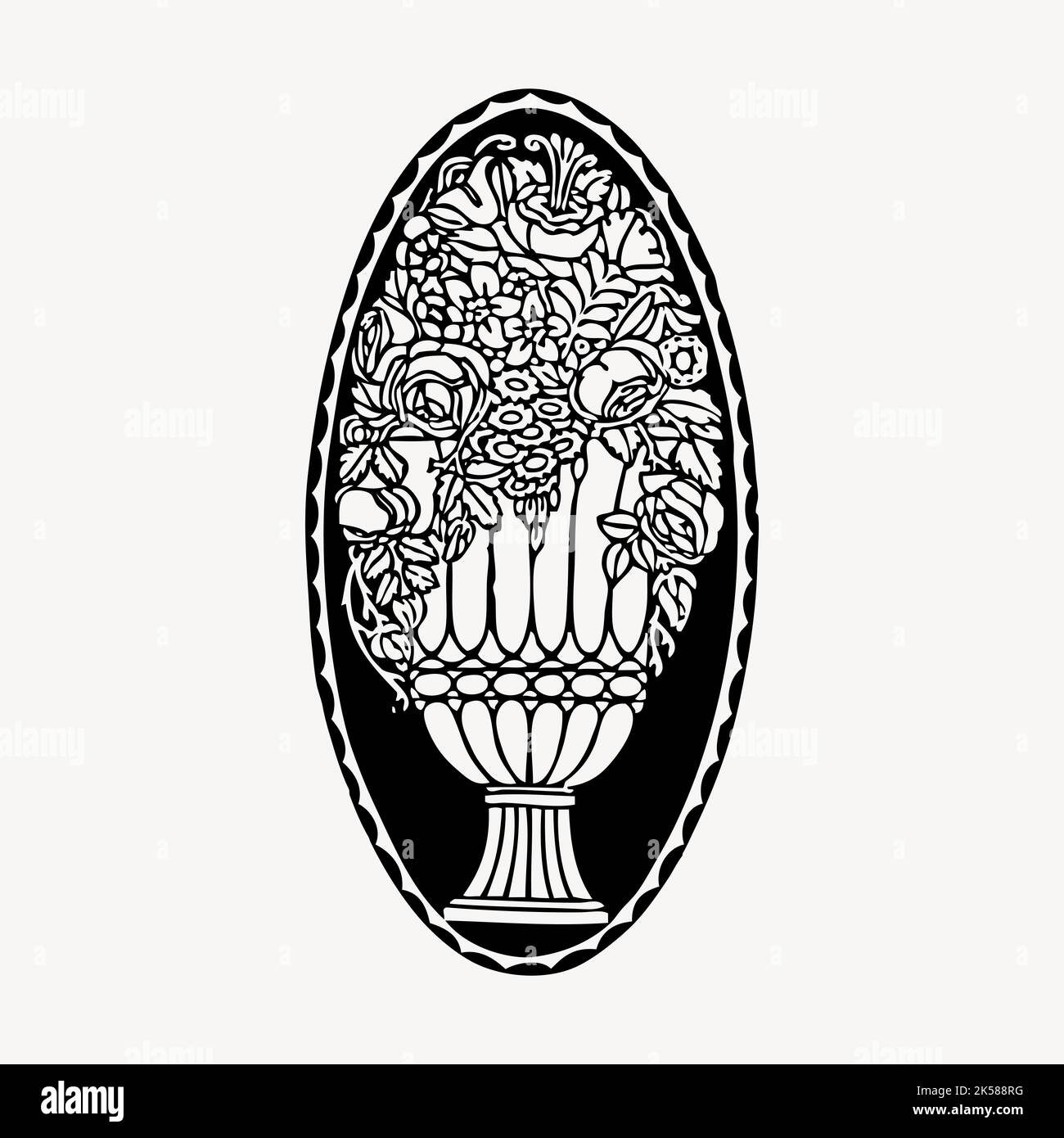 Flower bouquet clipart, vintage illustration vector Stock Vector Image