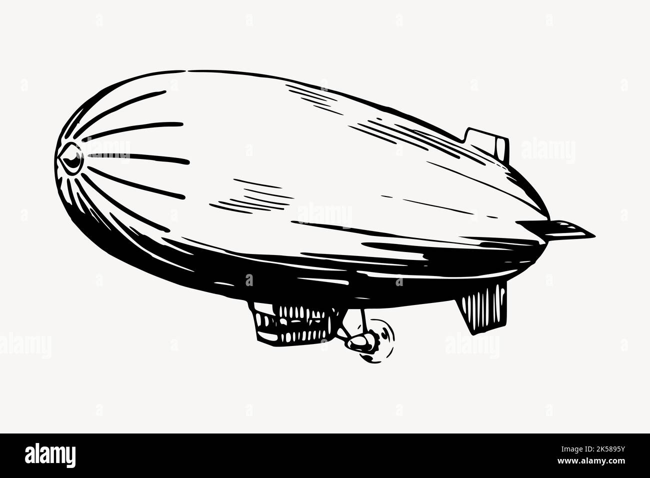 Blimp airship clipart, vintage illustration vector Stock Vector Image ...