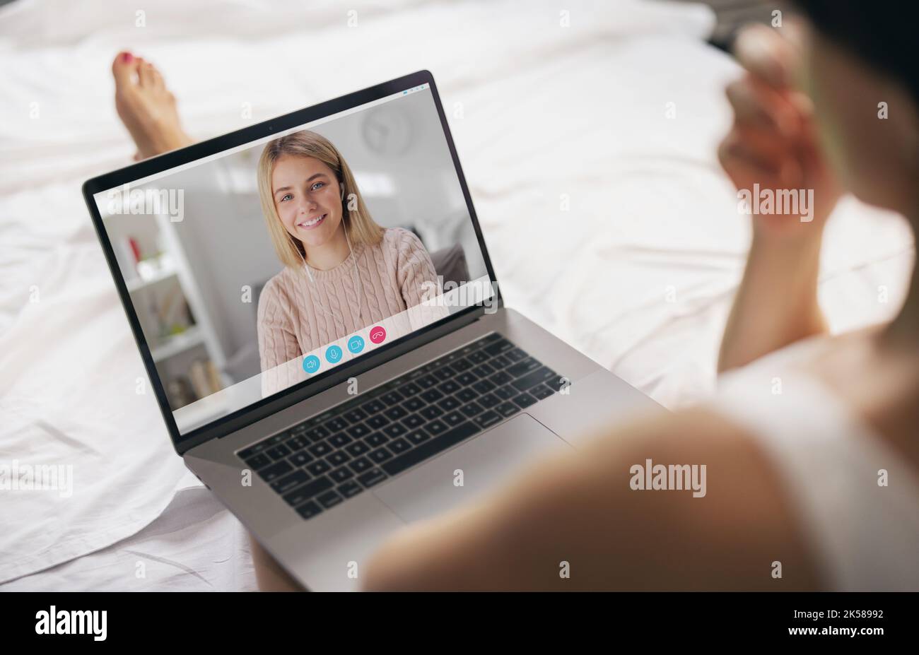 Family video chat Stock Photo Alamy
