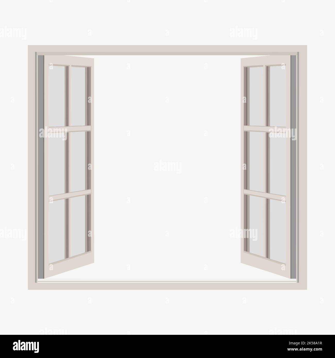 Open window frame clipart, collage element vector Stock Vector Image