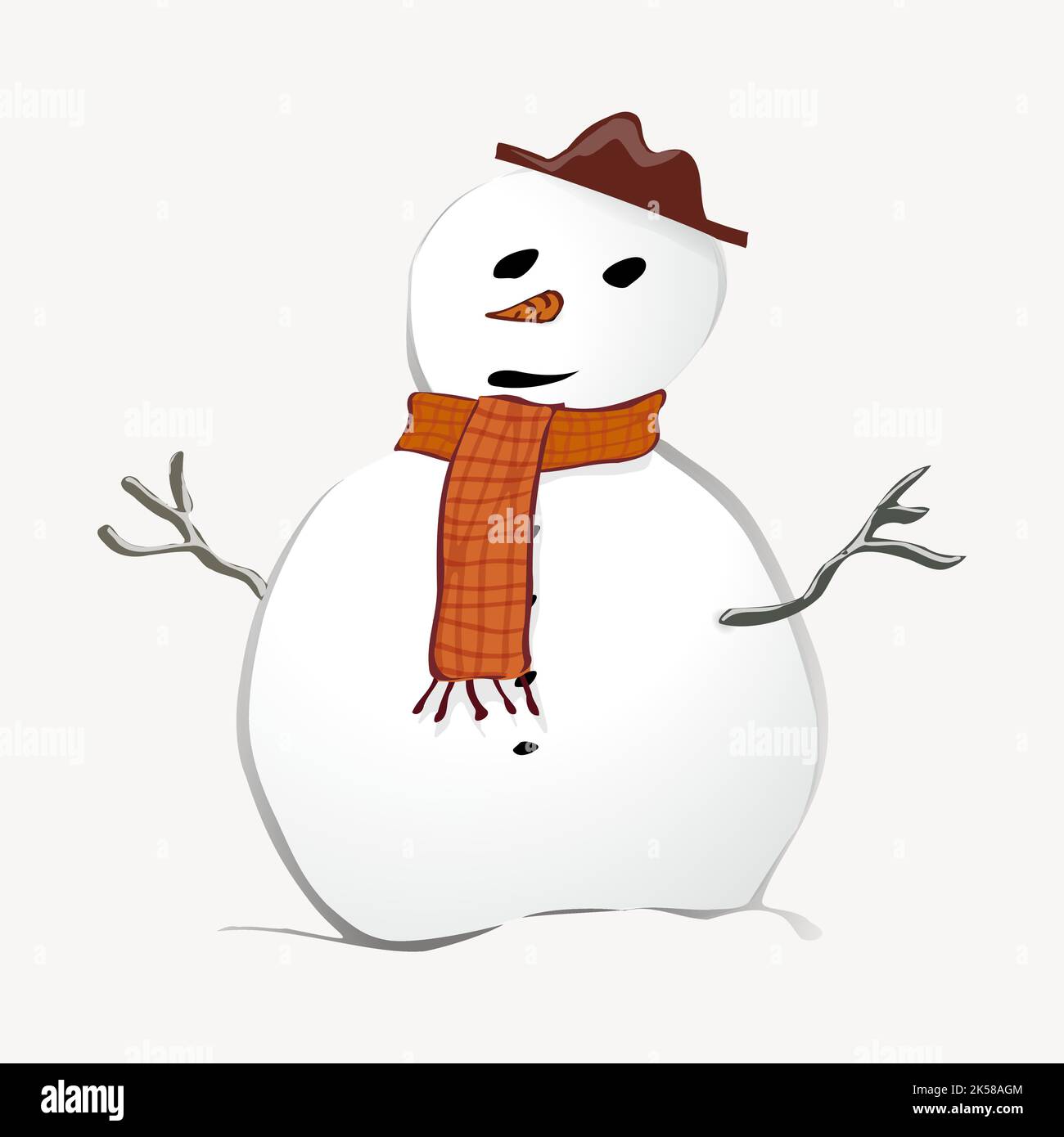 Snowman character clipart, illustration vector Stock Vector Image & Art ...