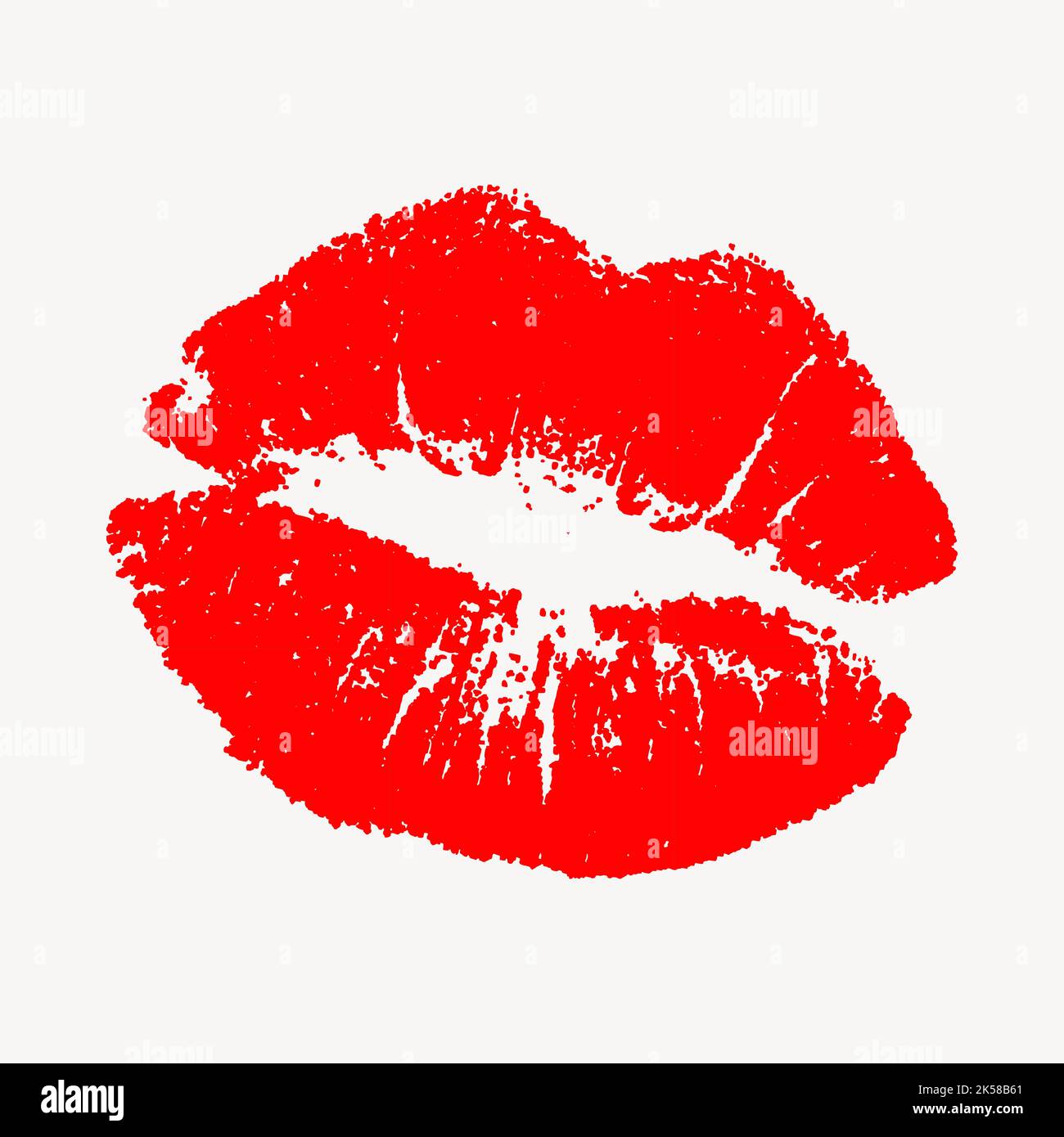 Red lips print clipart, illustration vector Stock Vector Image & Art