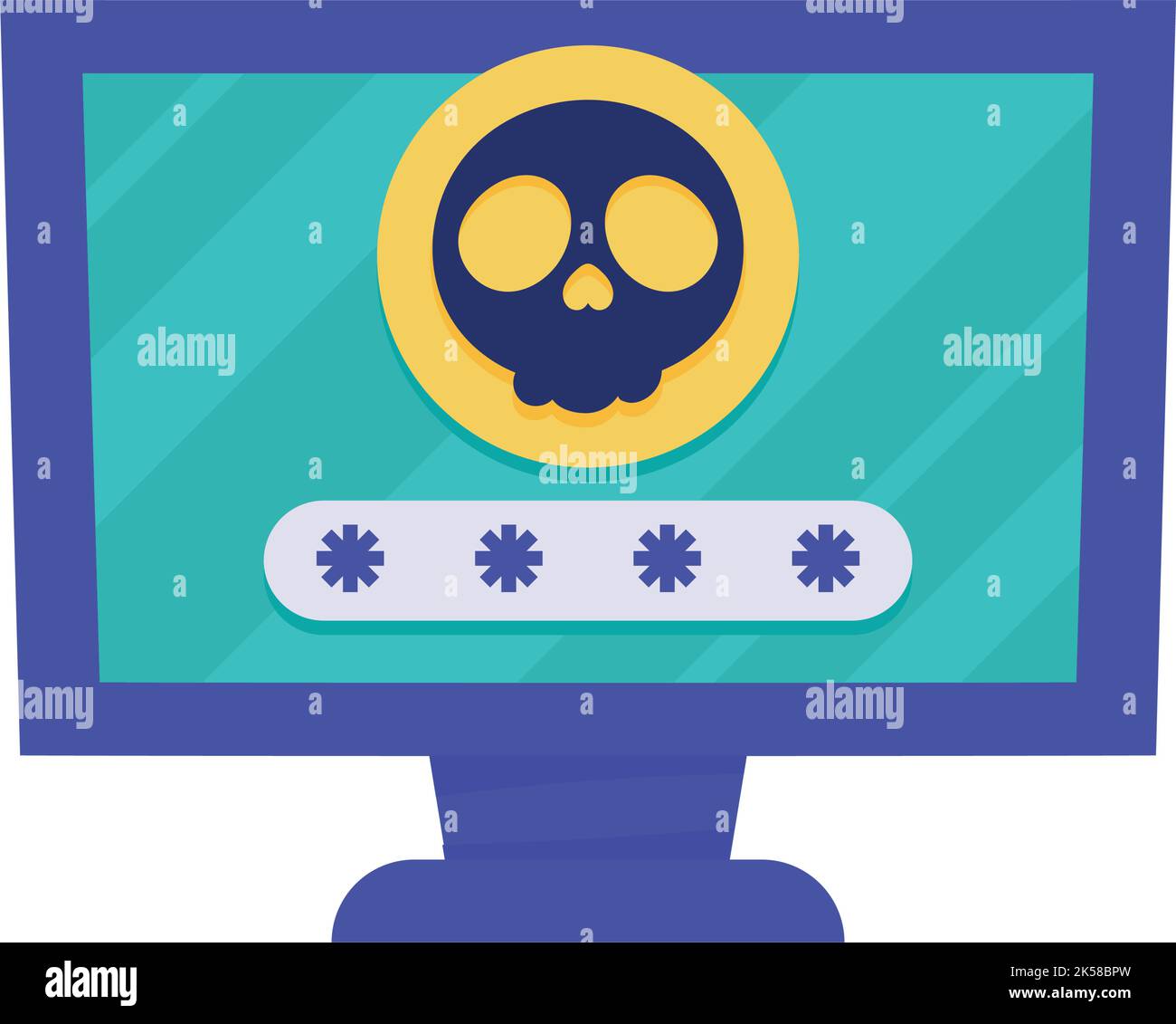 desktop with skull and password icon Stock Vector Image & Art - Alamy