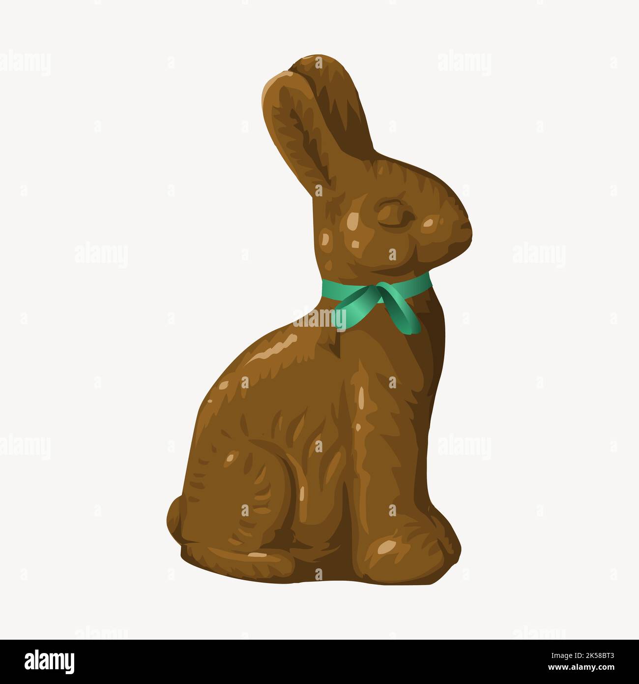 Chocolate Easter bunny clipart, confectionery illustration vector Stock