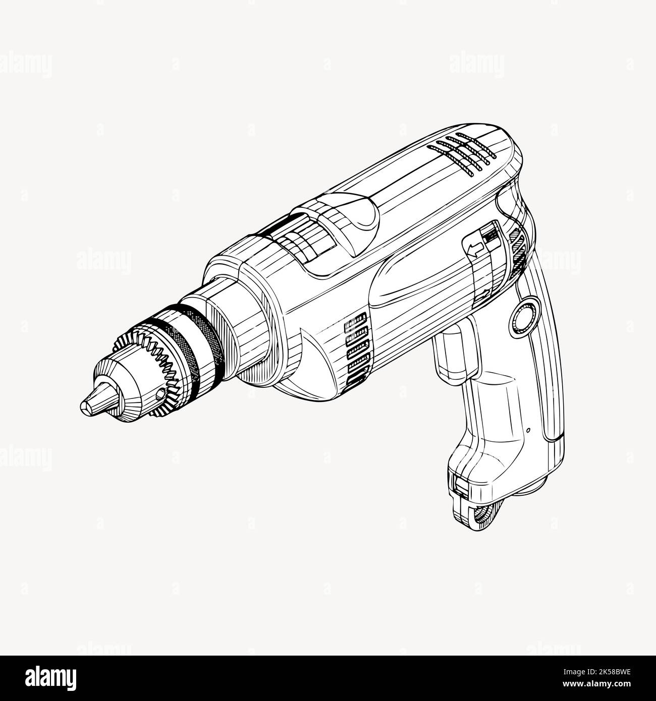 Electric drill clipart, object illustration vector Stock Vector Image