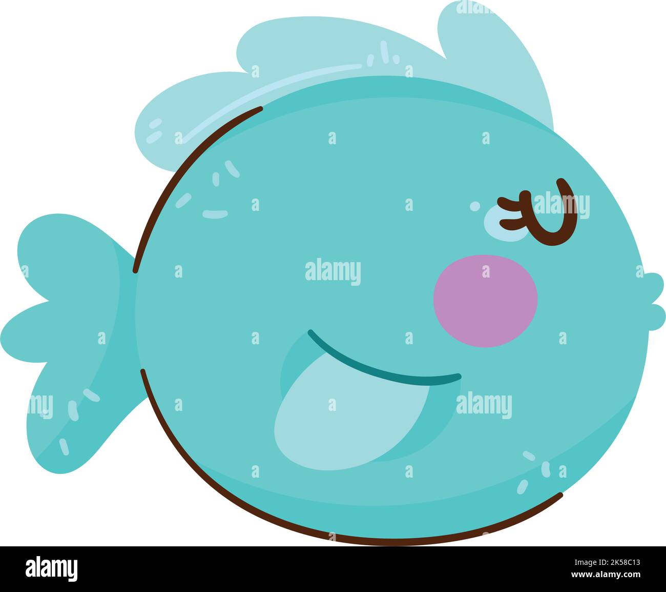 cute fish animal character icon Stock Vector Image & Art - Alamy
