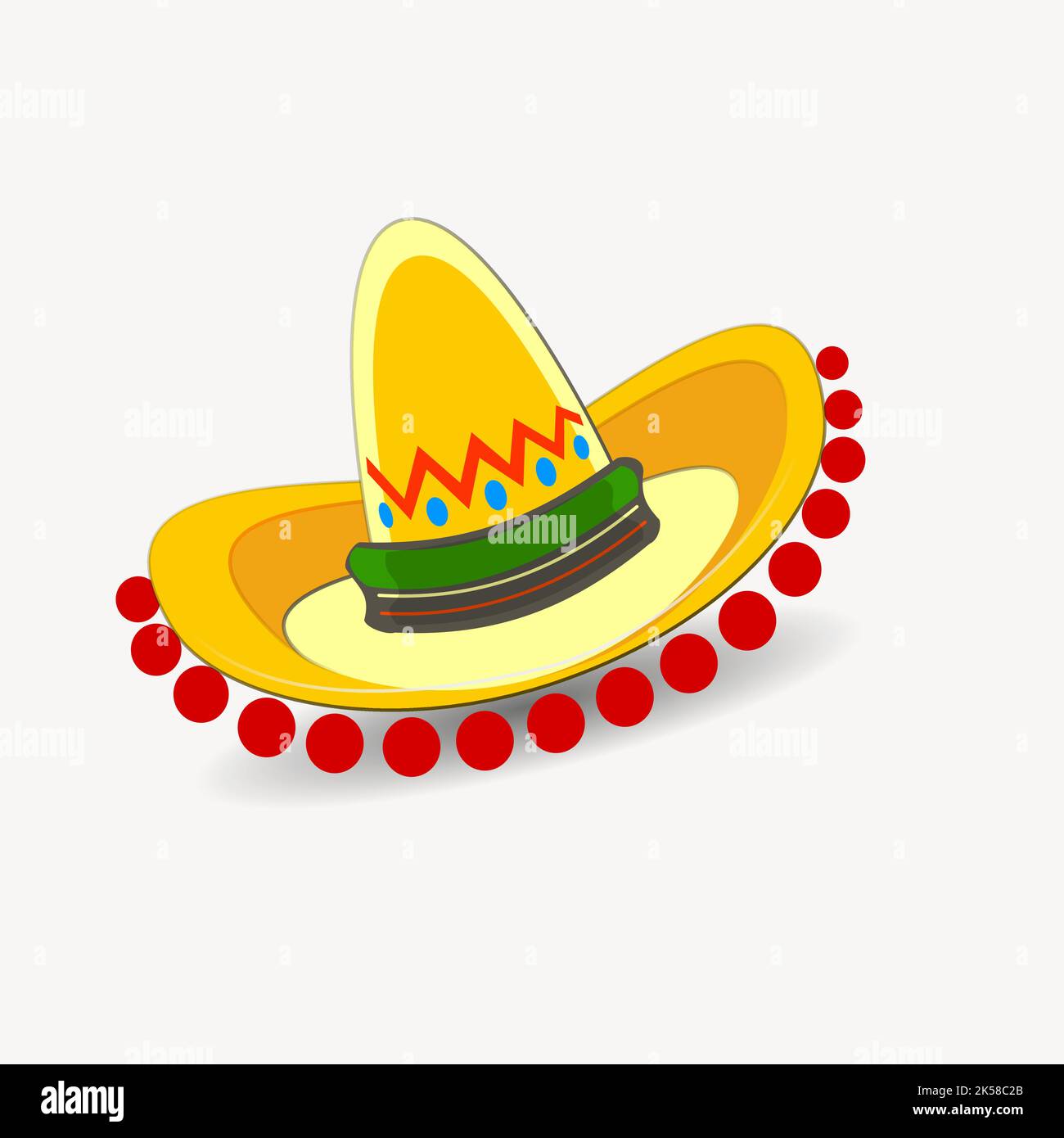 Sombrero hat clipart, traditional headwear illustration vector Stock