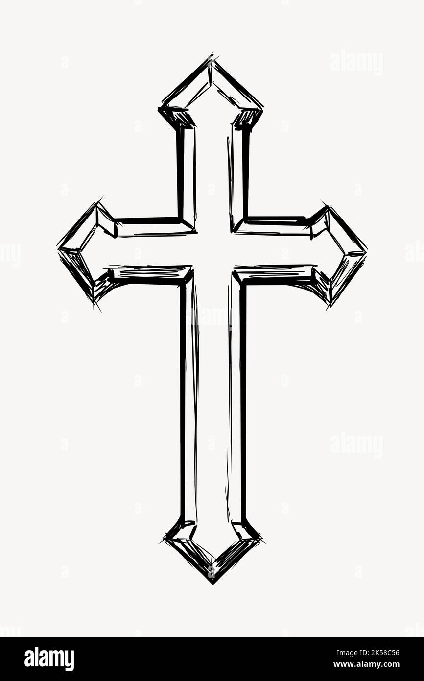 Christian cross clipart, religious symbol vector Stock Vector Image ...