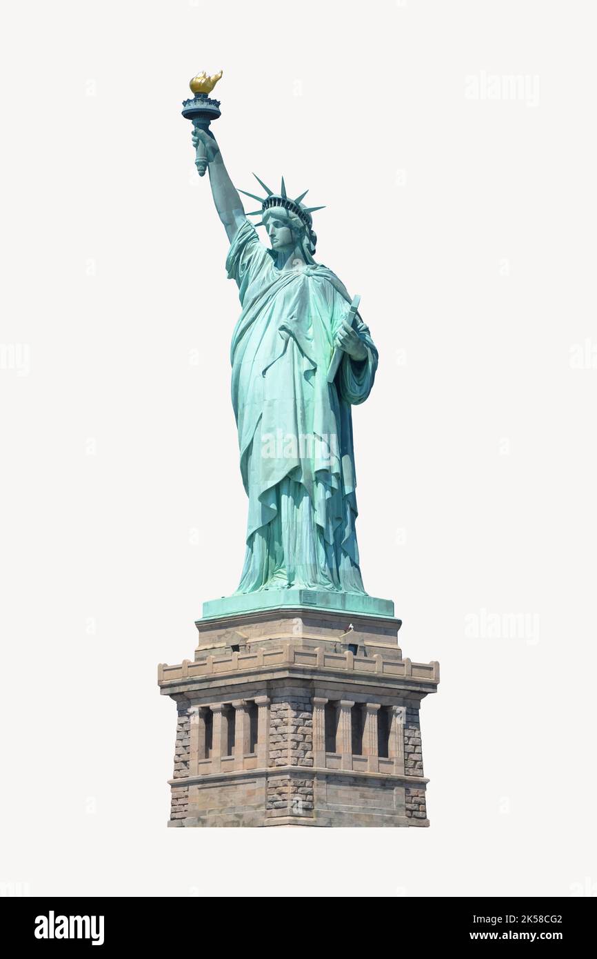 Statue of Liberty clipart, famous landmark vector Stock Vector Image ...