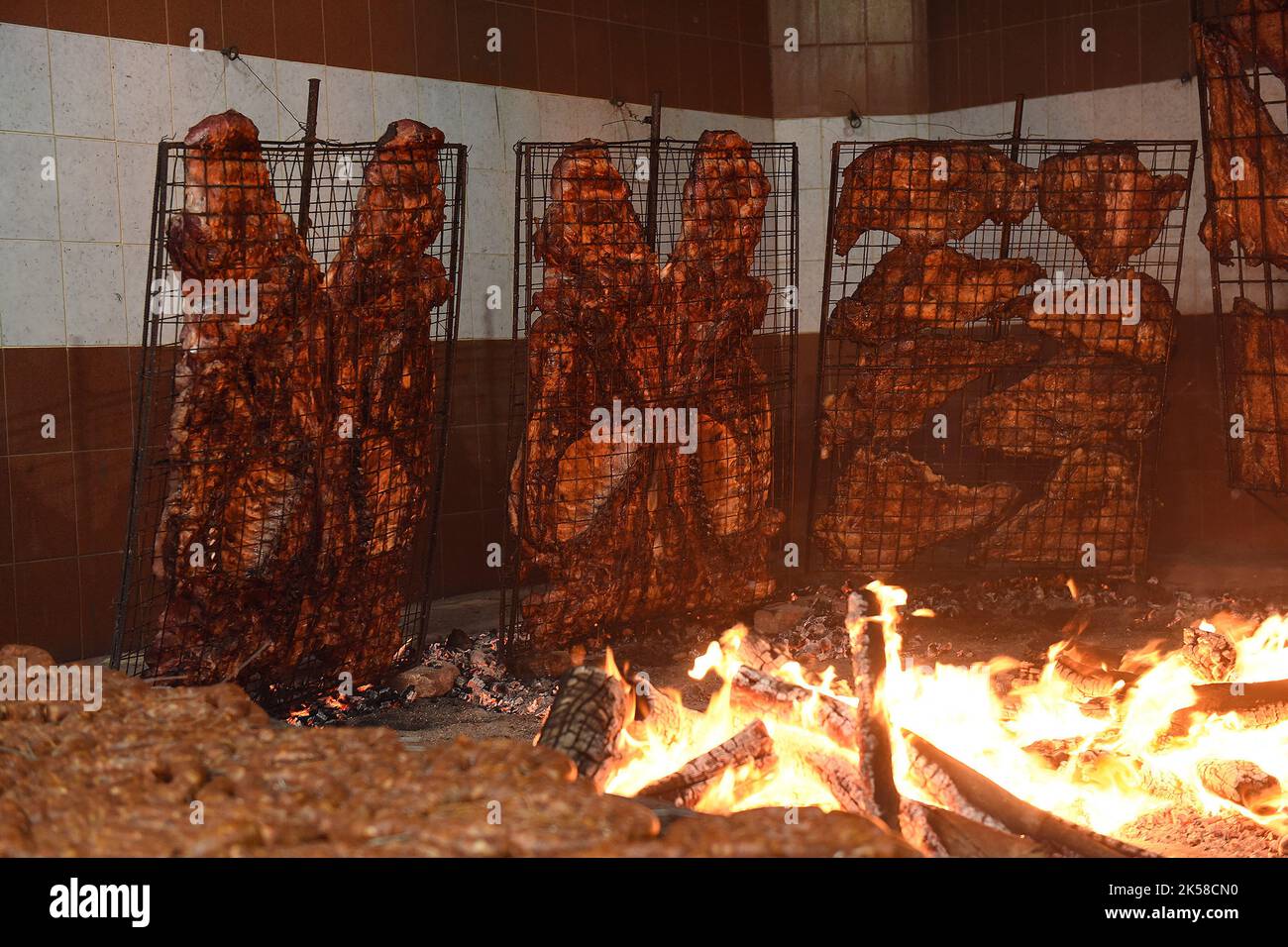 Roasted Crispy Ribs, traditional Argentinian barbecue Stock Photo - Alamy