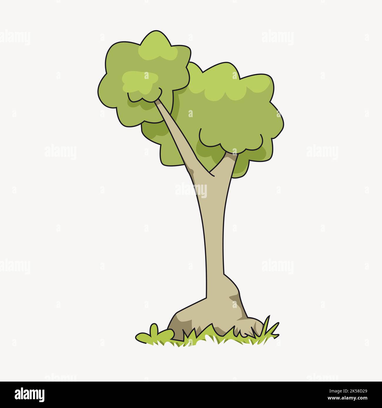 Tree clipart, botanical cartoon illustration vector Stock Vector Image ...