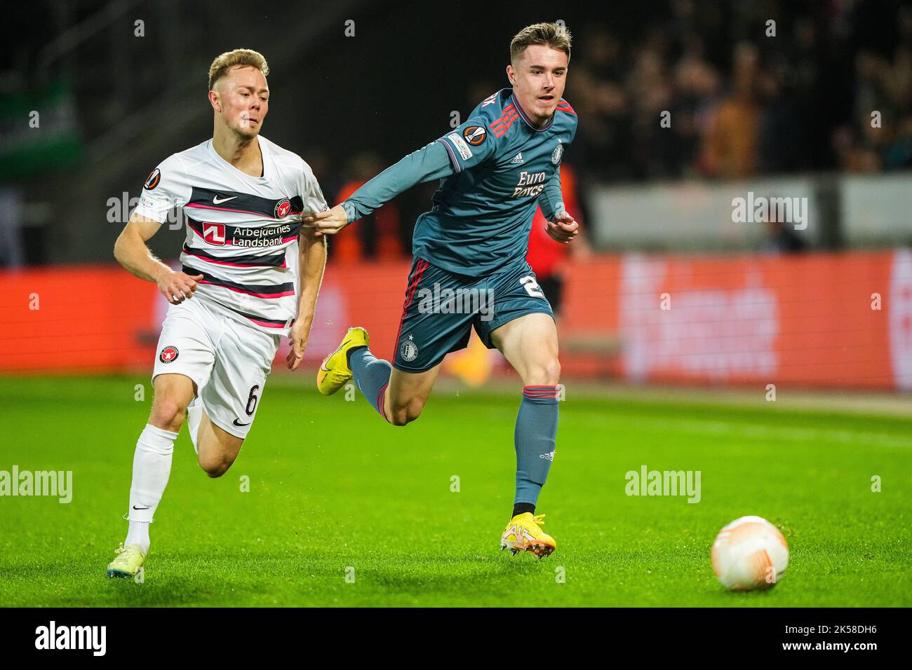 Herning - Joel Andersson of FC Midtjylland, Patrik Walemark of ...