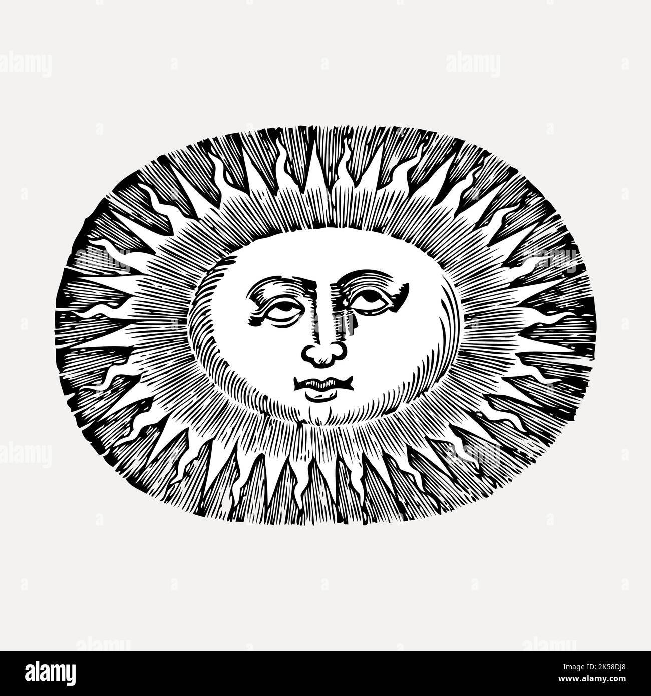 Face sun hand drawn clipart, surreal illustration vector Stock Vector Image & Art Alamy