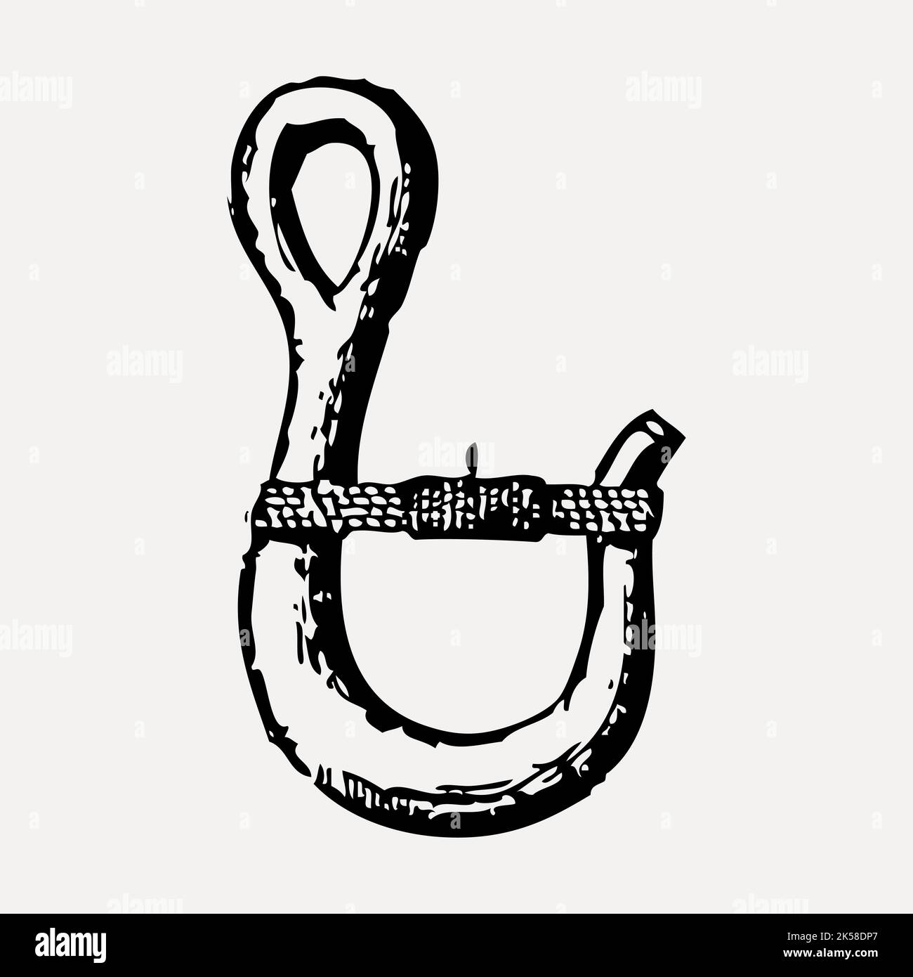 Hook hand drawn clipart, tool illustration vector Stock Vector Image