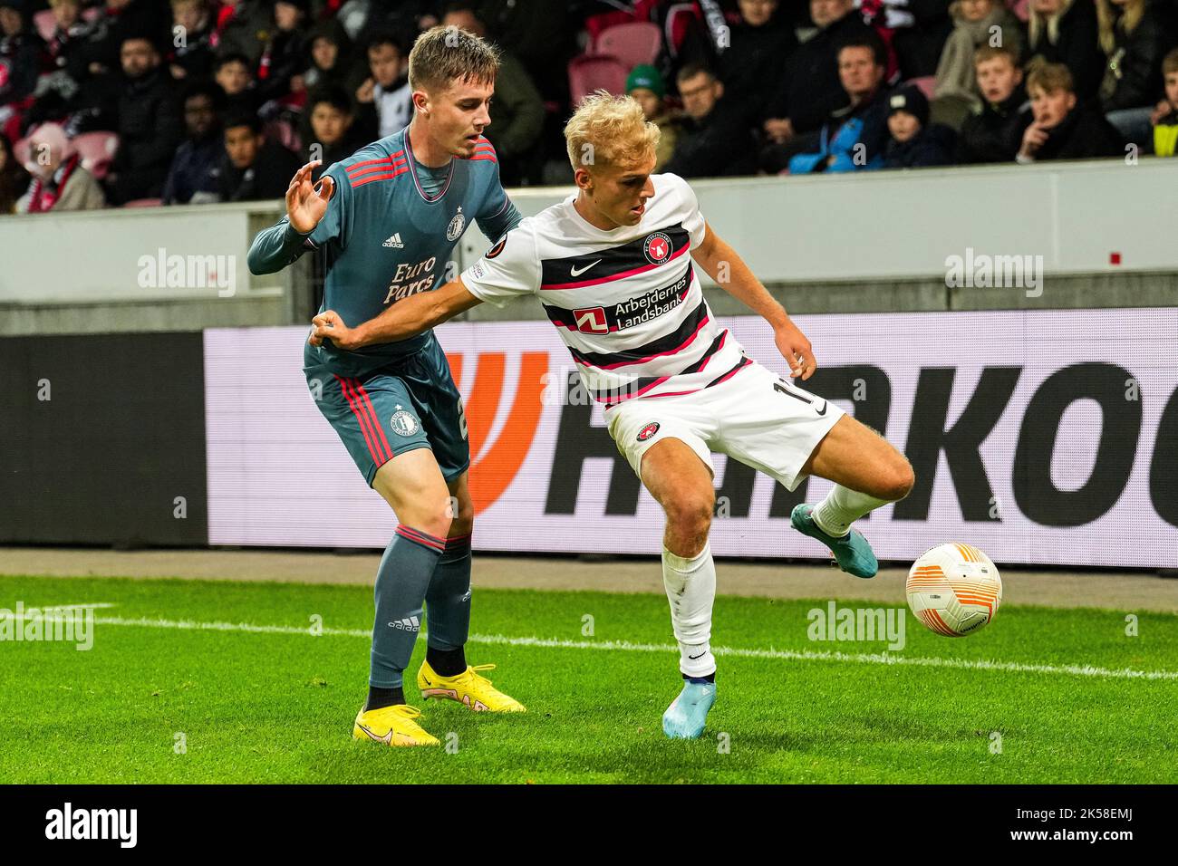 Herning - Patrik Walemark of Feyenoord, Gustav Isaksen of FC ...