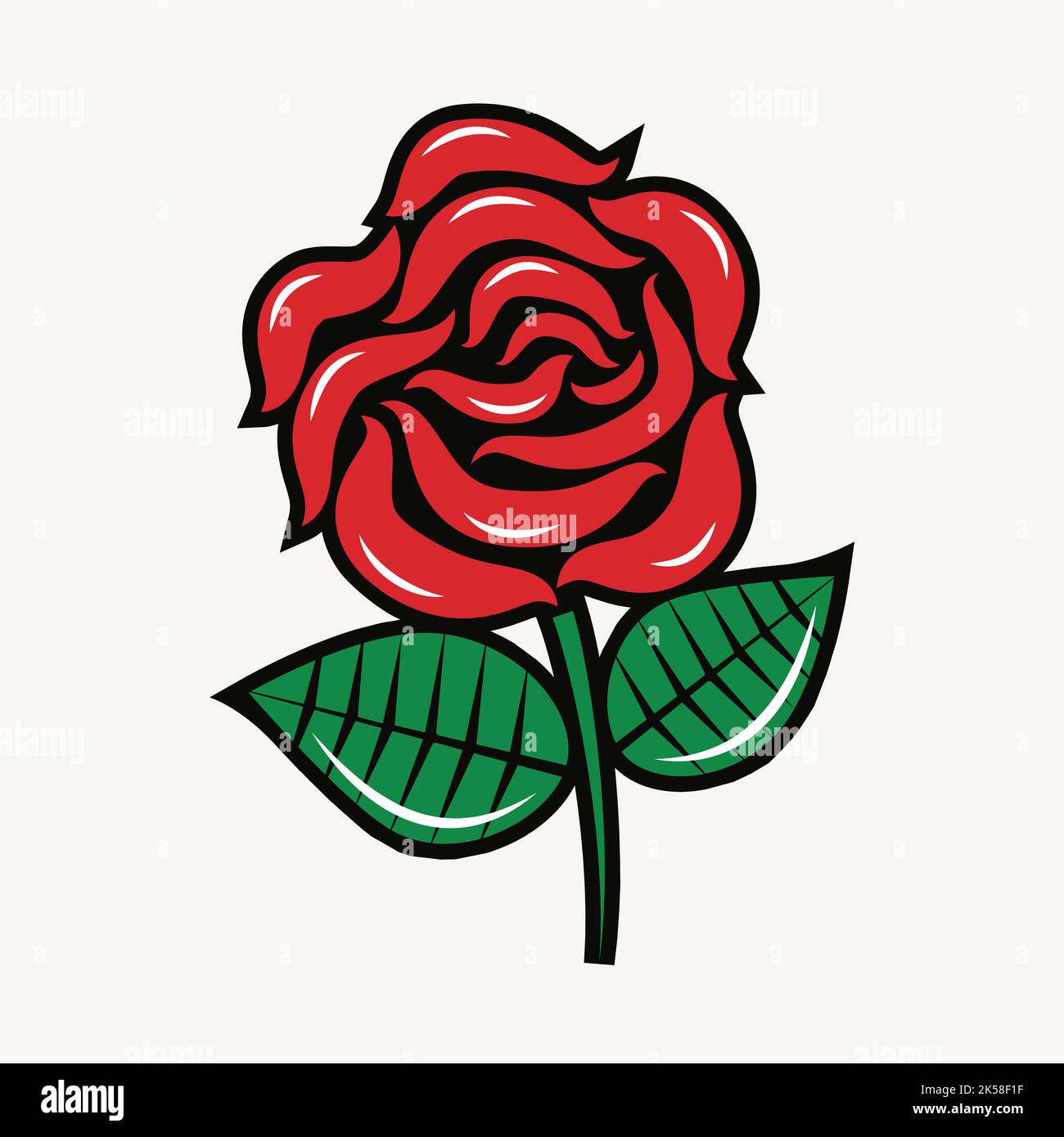 Red rose clipart, flower illustration vector Stock Vector Image & Art