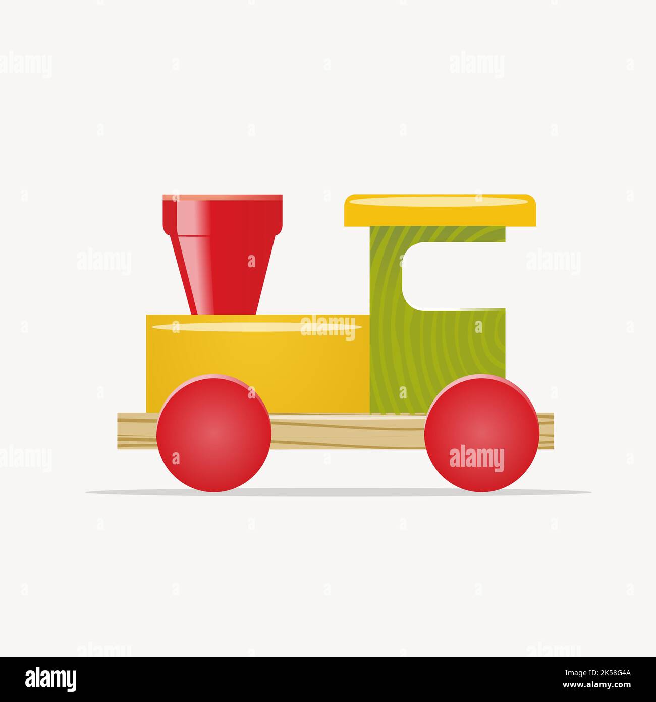 Wooden train clipart, toy illustration vector. Stock Vector