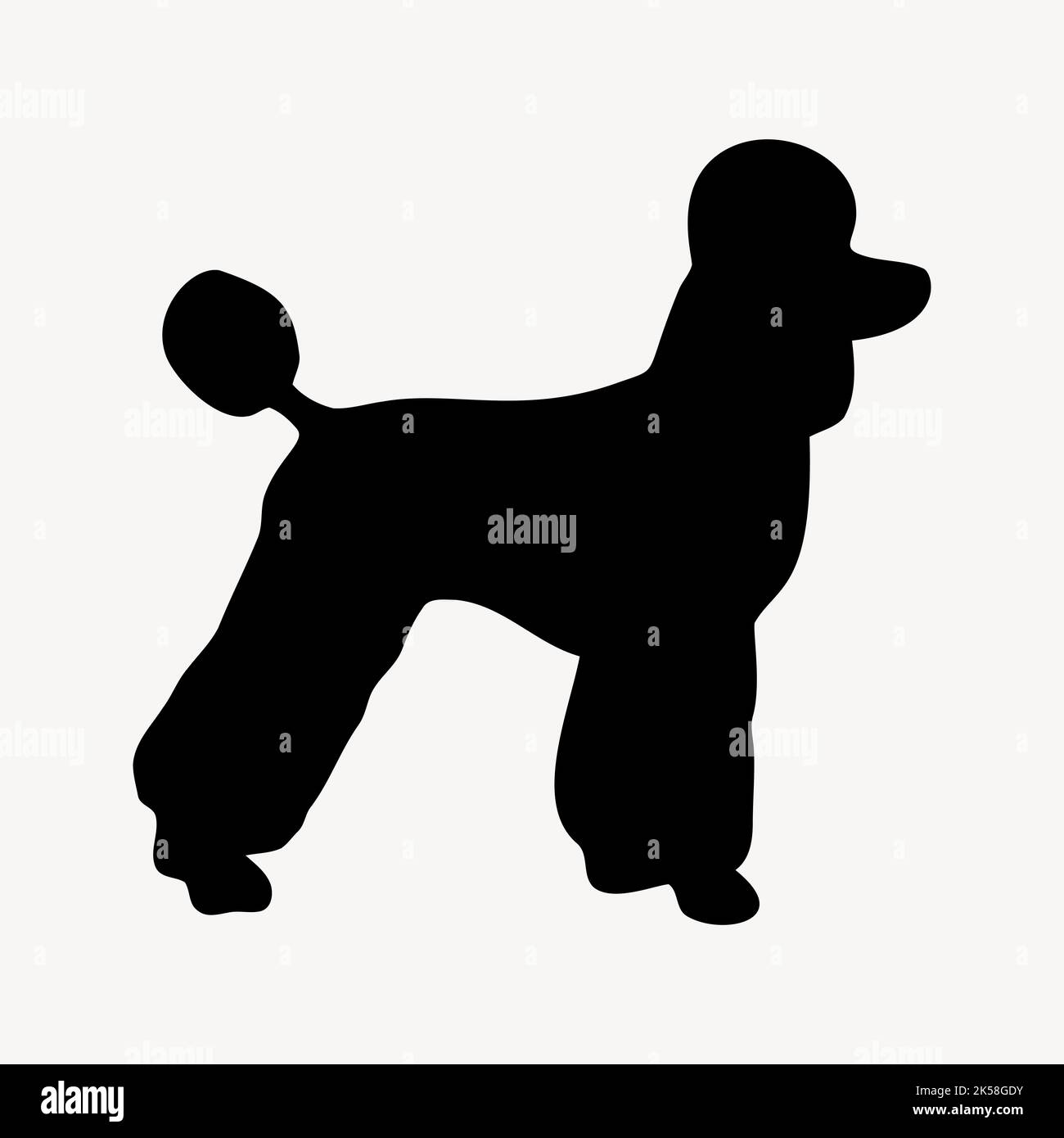 Poodle dog silhouette clipart, animal illustration in black vector ...