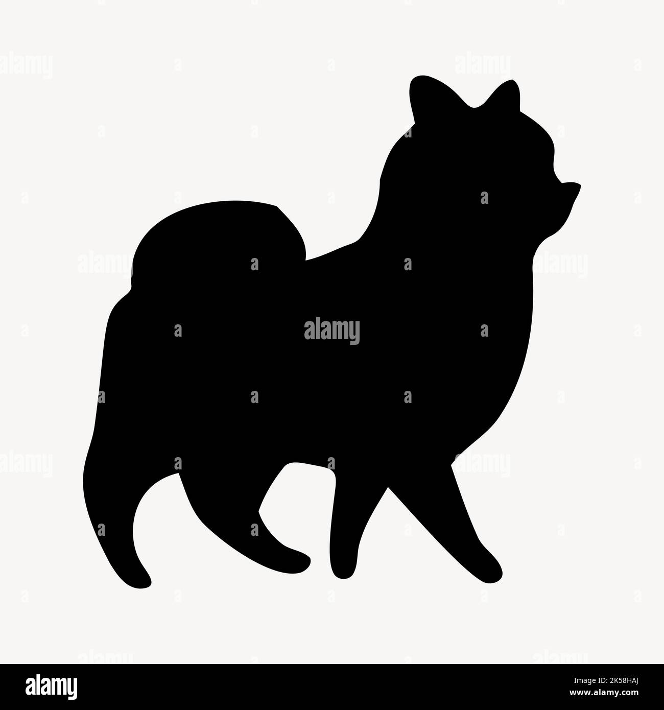 Pomeranian dog silhouette clipart, animal illustration in black vector  Stock Vector Image \u0026 Art - Alamy, image size:1300x1390