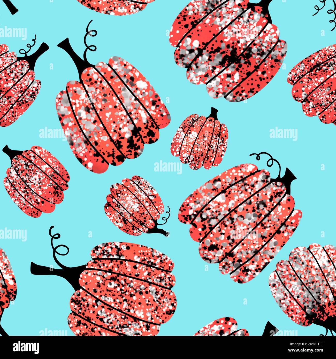 Halloween seamless pumpkins pattern for fabrics and wrapping paper and ...