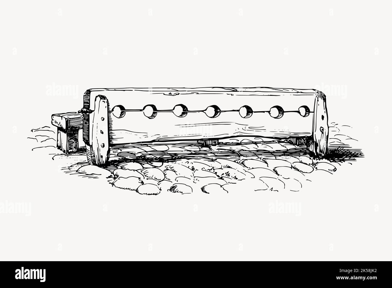 Pillory clipart, medieval punishment, vintage illustration vector Stock Vector Image & Art Alamy
