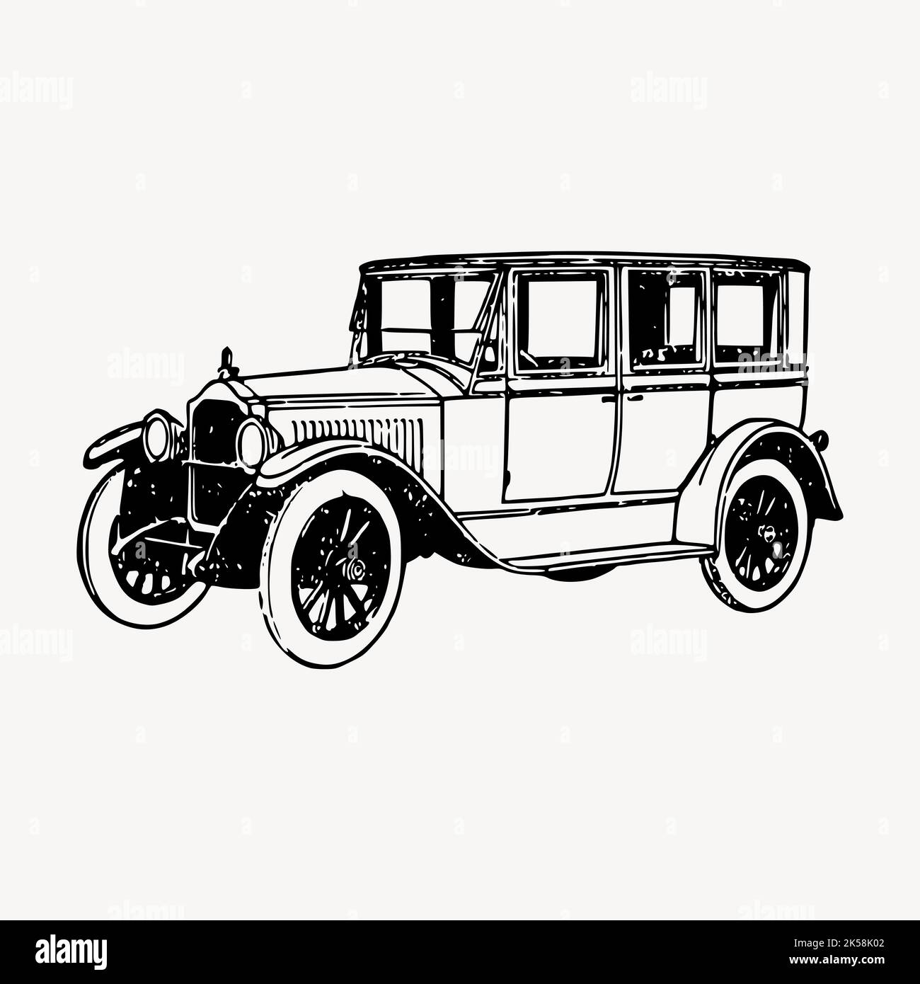 Vintage car drawing, Ford model A vehicle illustration vector Stock ...