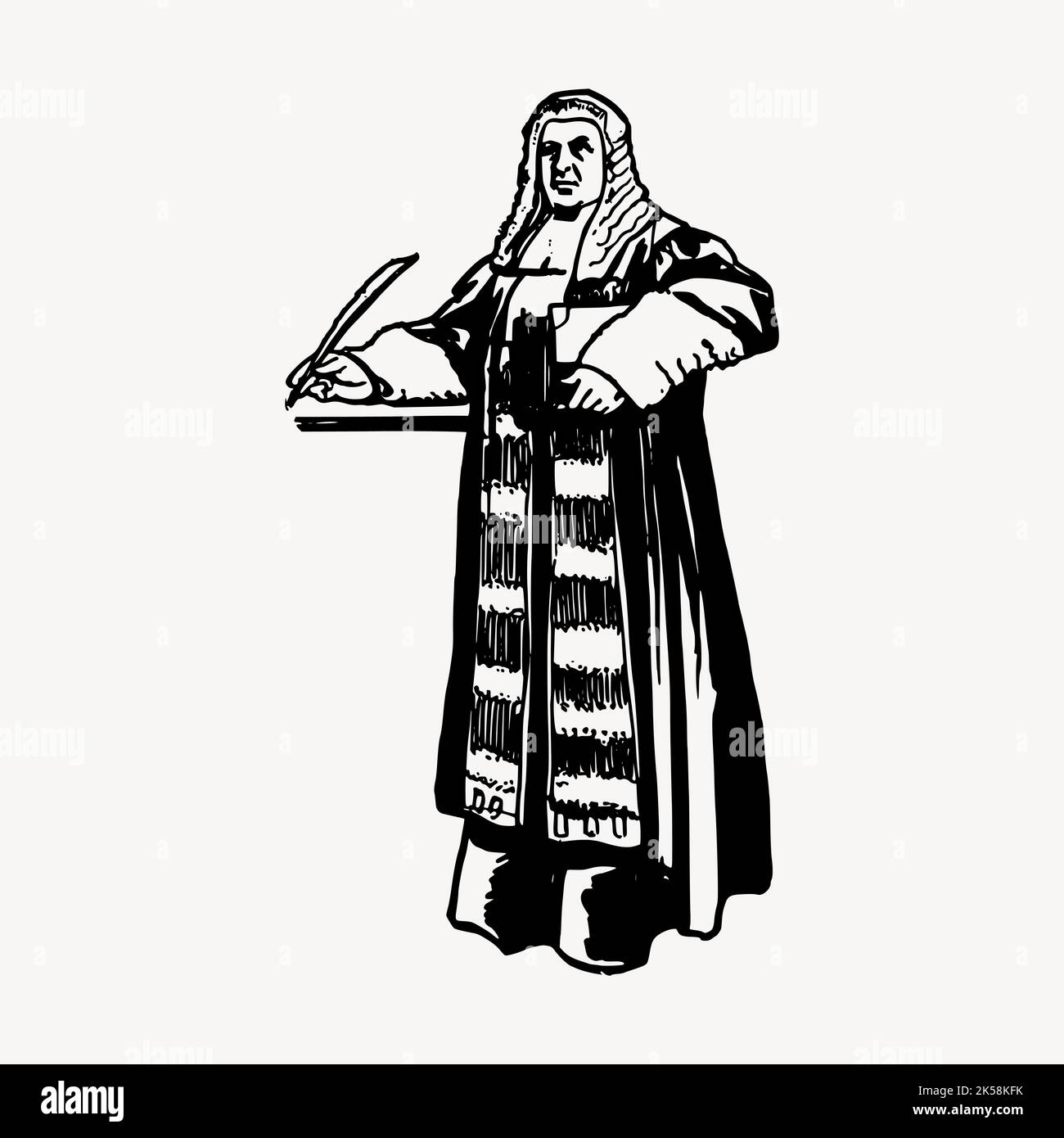 Vintage judge drawing, man illustration vector Stock Vector Image & Art