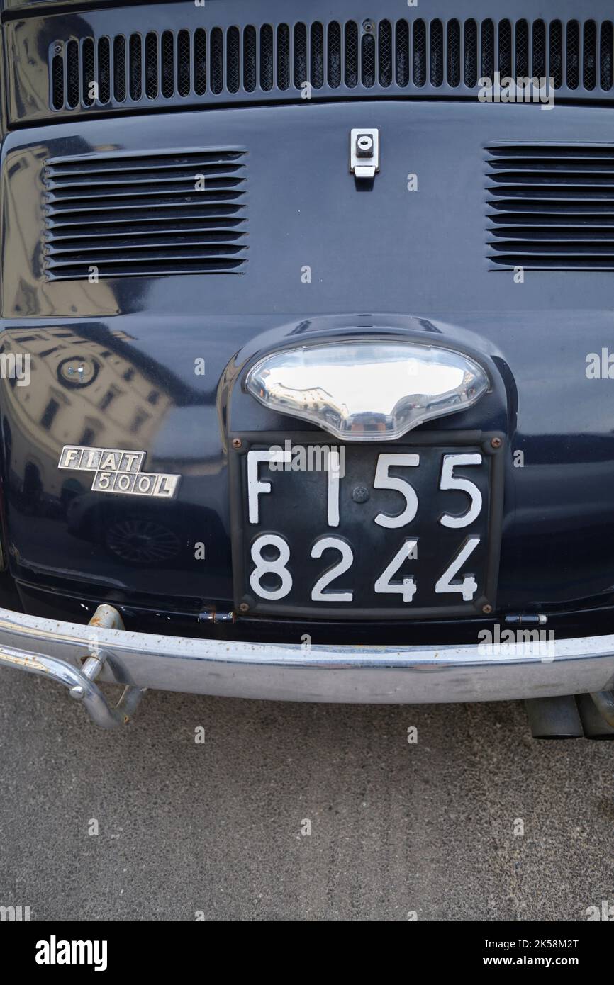 Classic Fiat 500 Cinquecento Motor Car parked in Florence Italy Stock ...