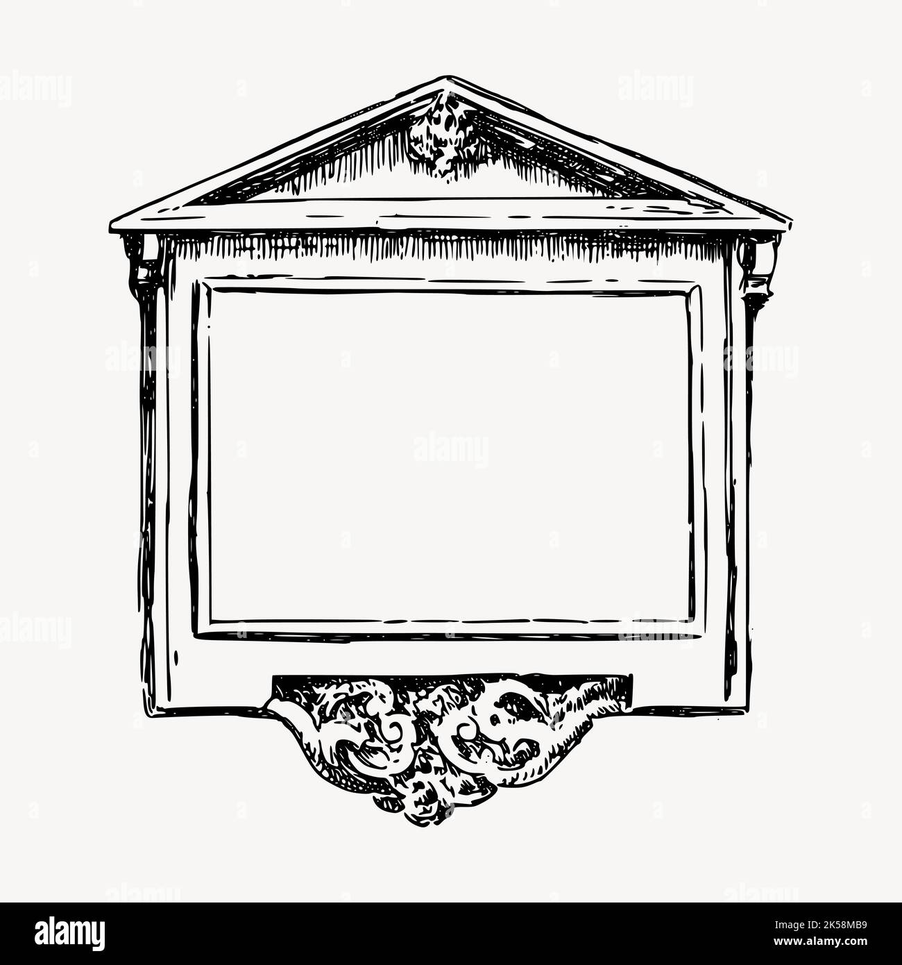 Plaque frame drawing, vintage illustration vector Stock Vector Image