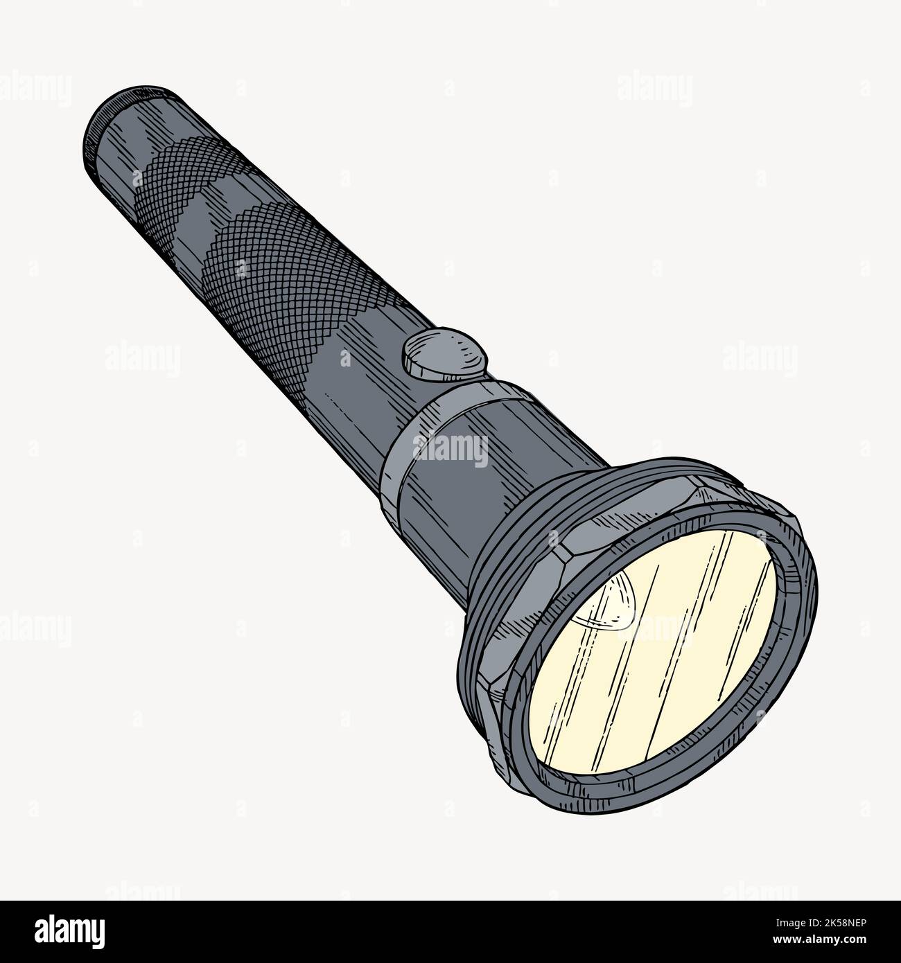 Flashlight torch clipart, color drawing vector Stock Vector Image & Art