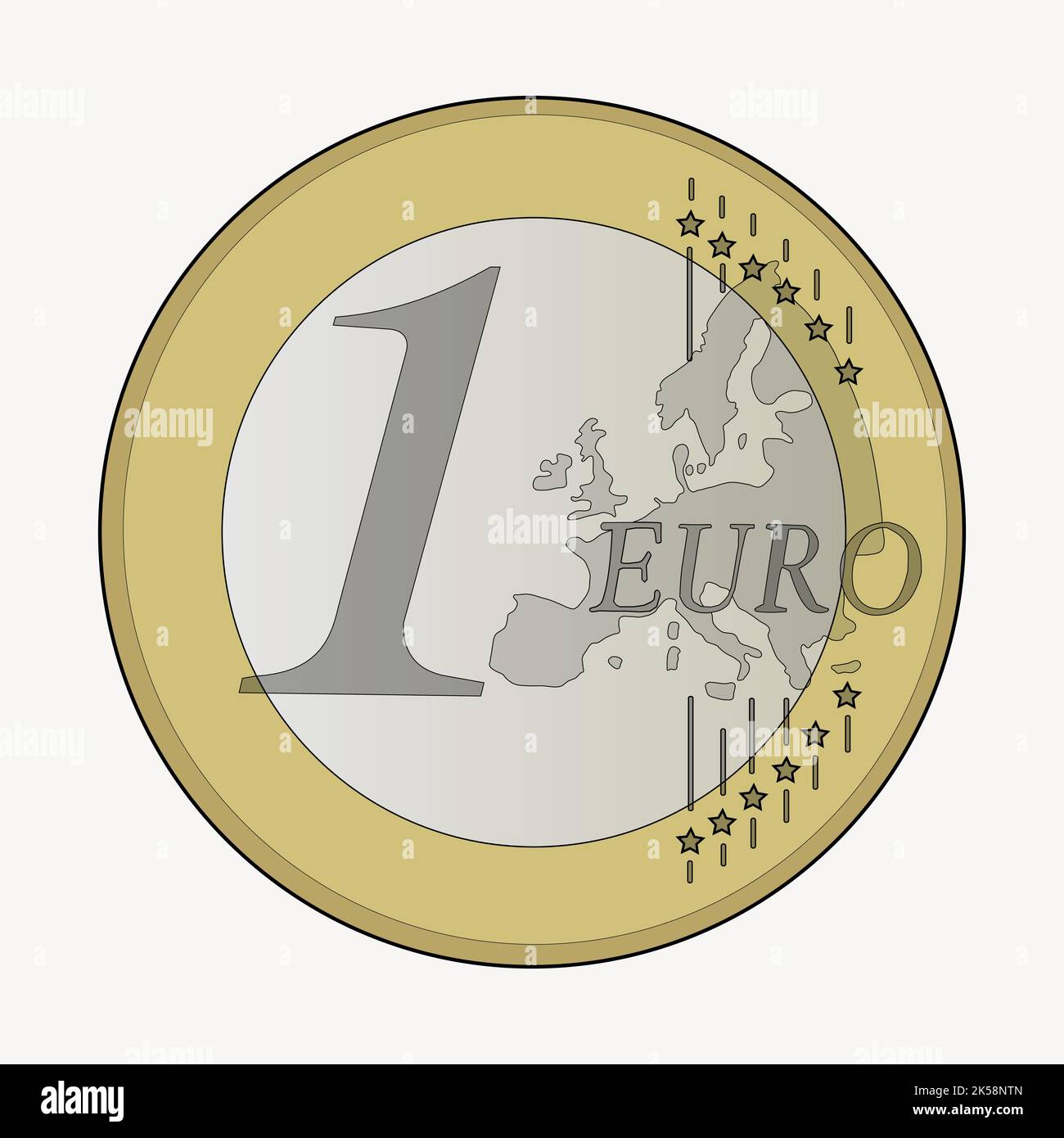 1 Euro coin clipart, illustration vector Stock Vector Image & Art - Alamy