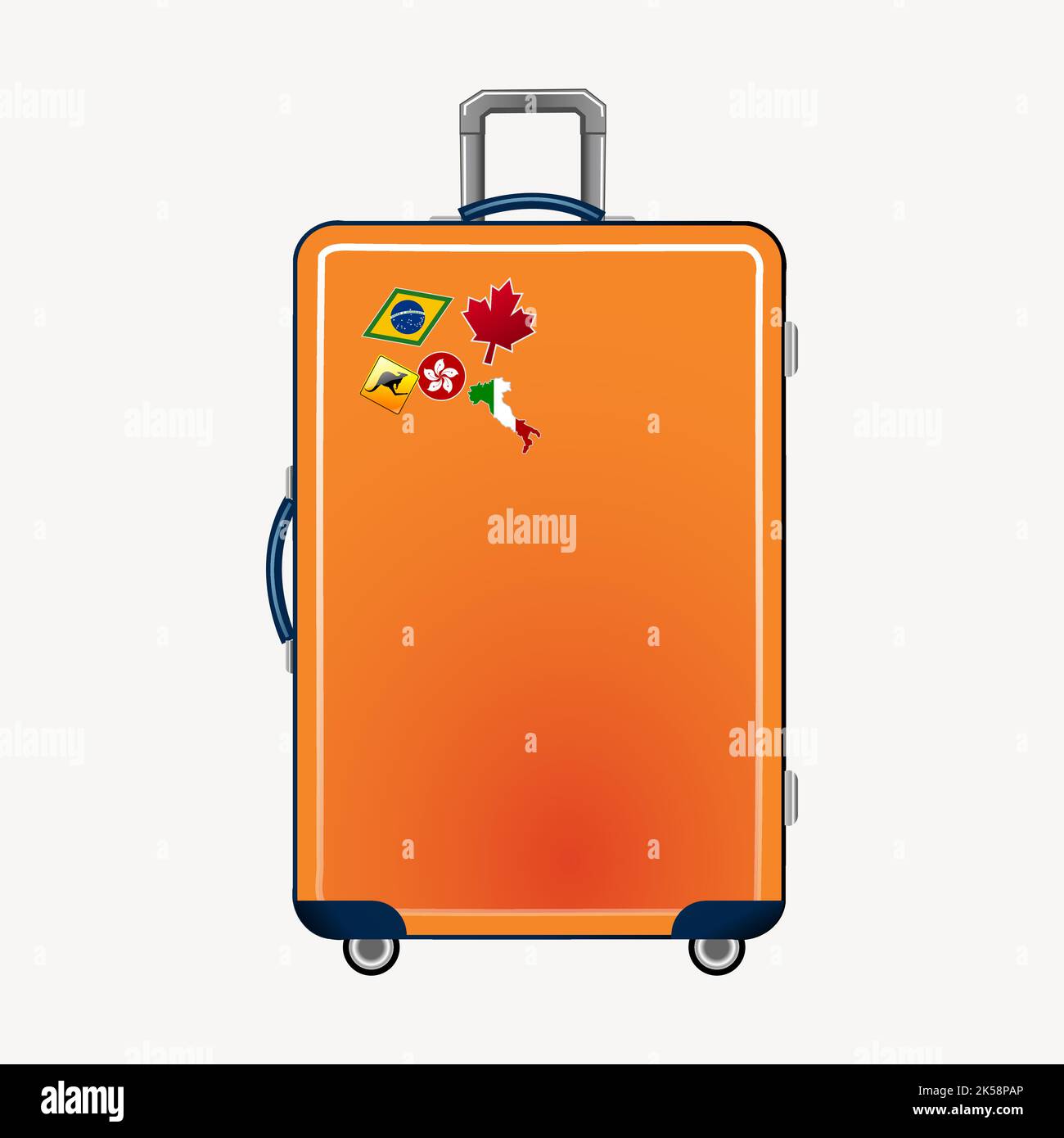 Orange suitcase clipart, illustration vector Stock Vector Image & Art ...
