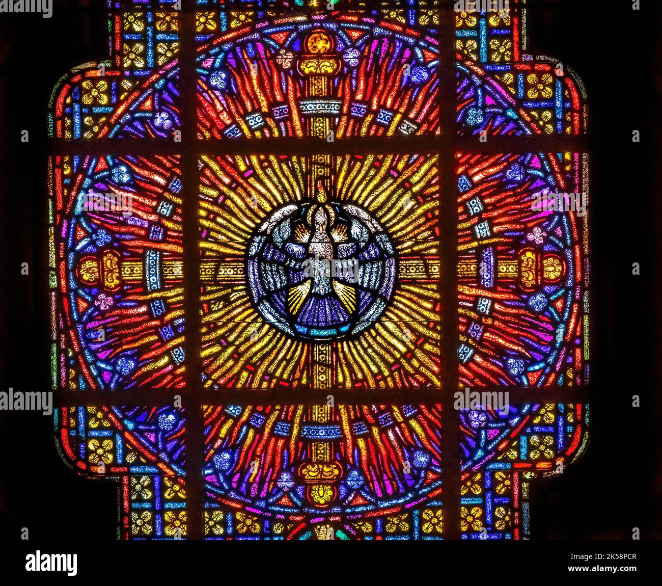 Colorful Holy Spirit Dove Stained Glass St Augustine Cathedral Catholic