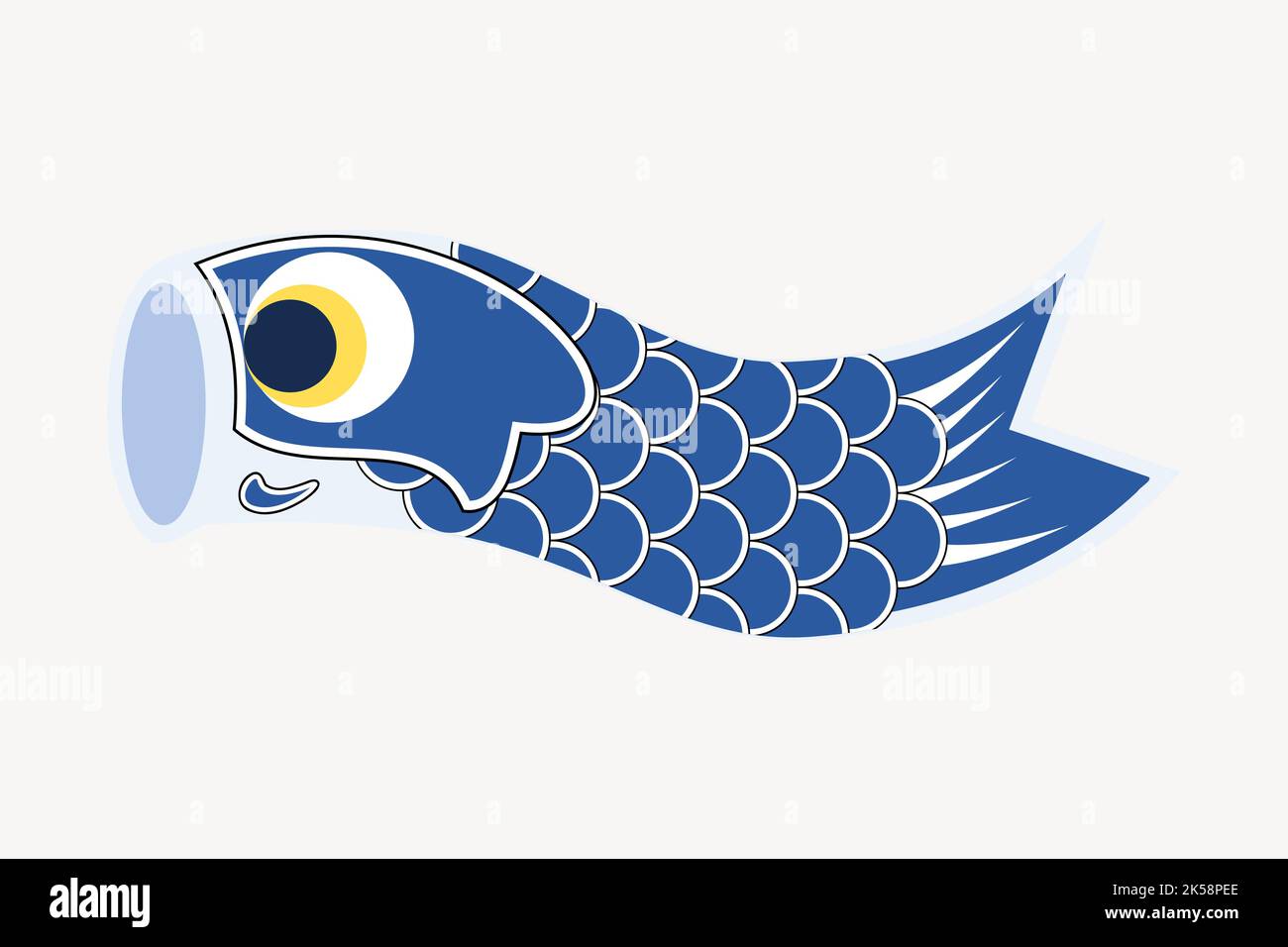 Koinobori fish flag clipart, illustration vector. Stock Vector