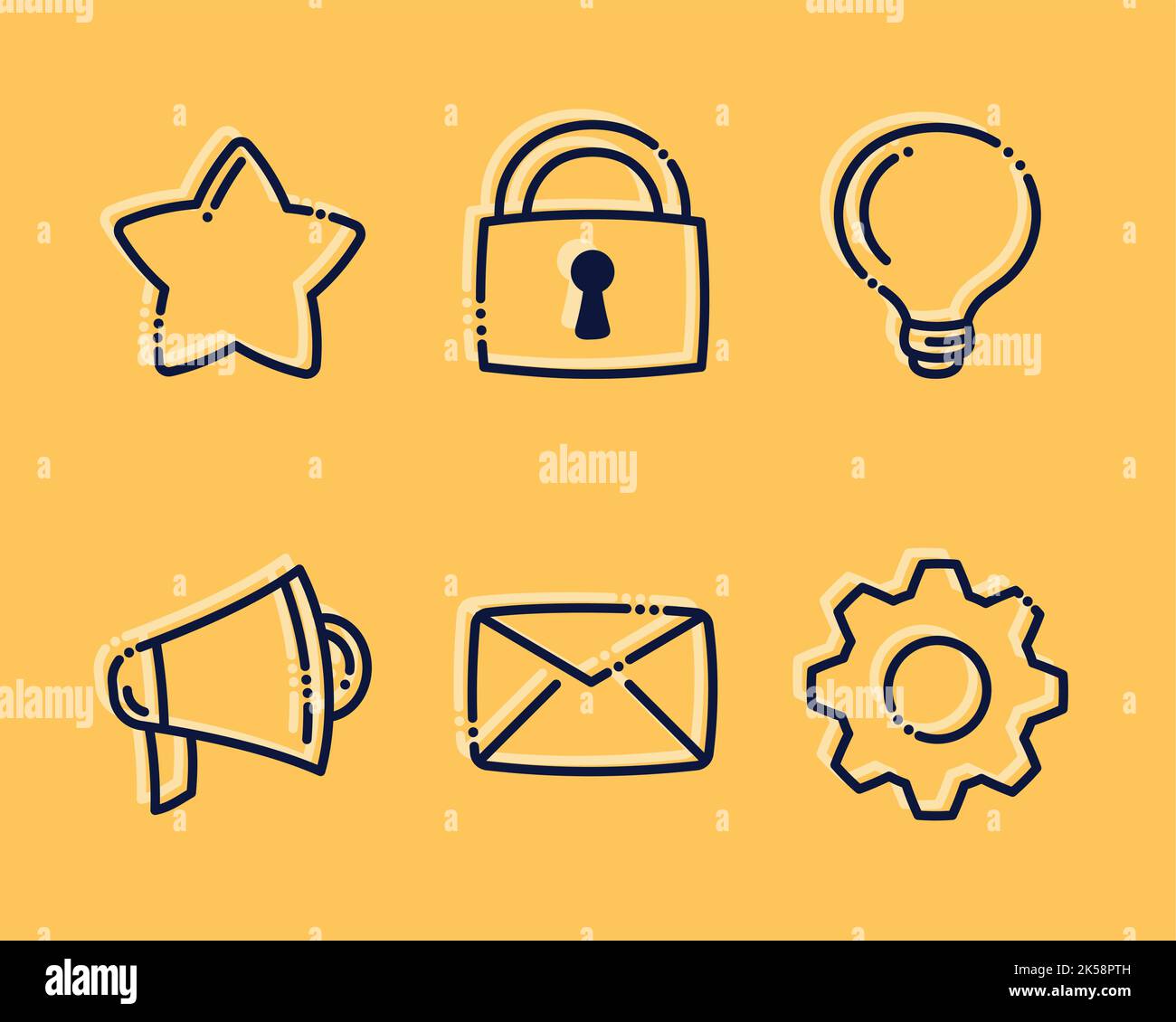 six bold business set icons Stock Vector Image & Art - Alamy