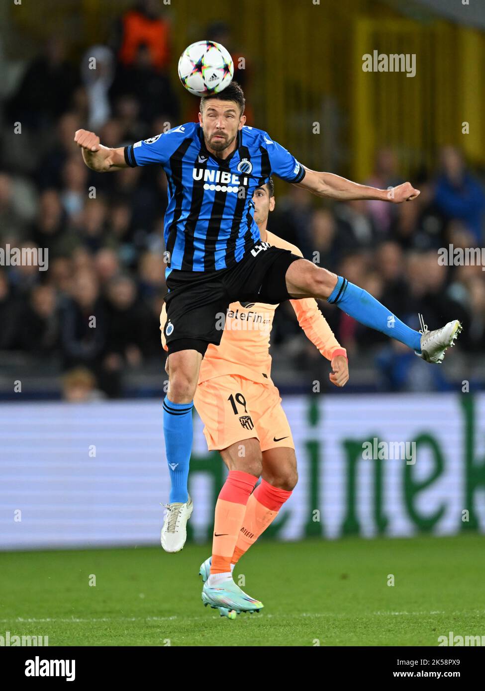 BRUGES (lr) Brandon Mechele of Club Brugge, Alvaro Morata of Club